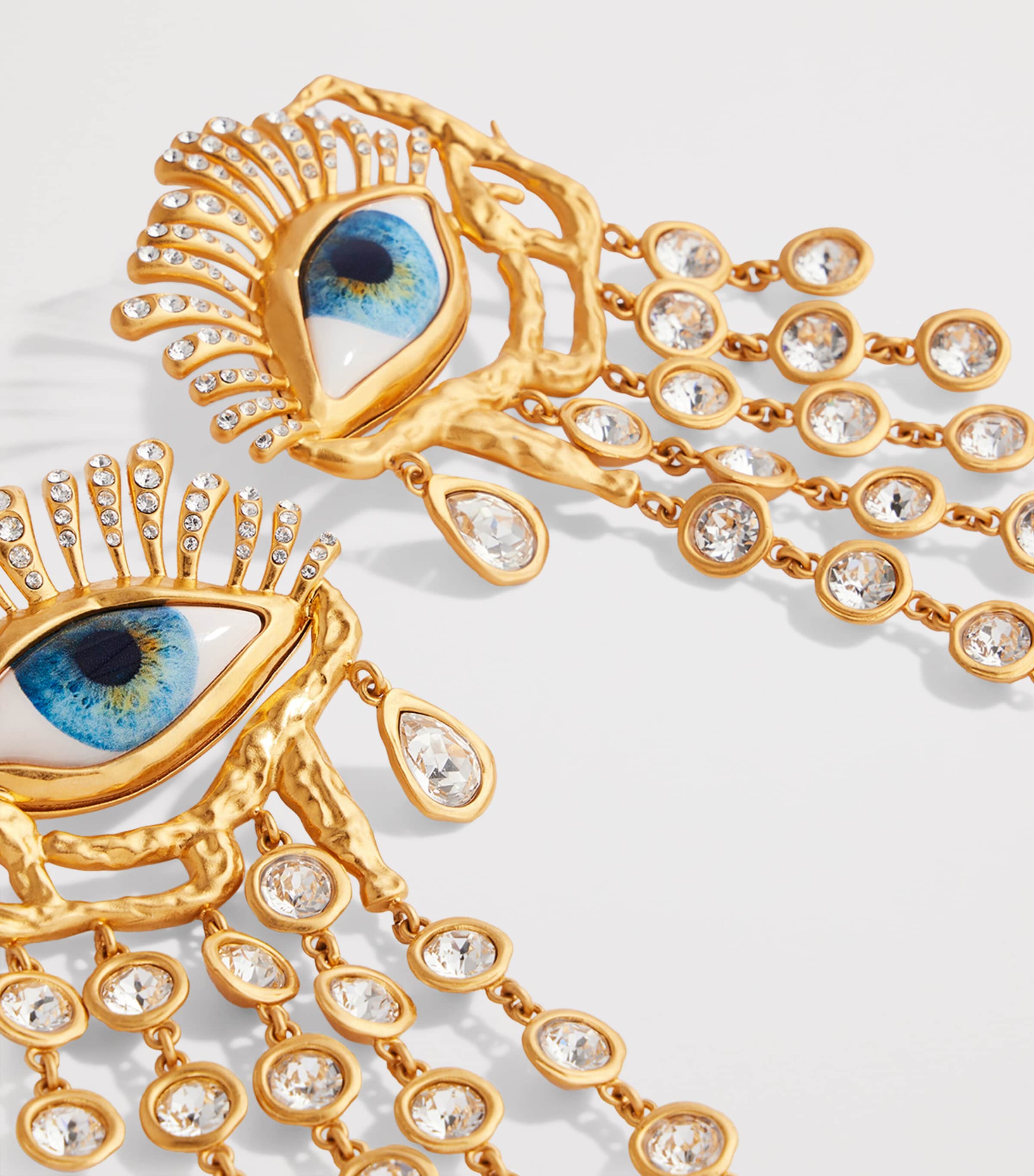 Schiaparelli Gaze Pendant Drop Earrings Or/strasse Image 6