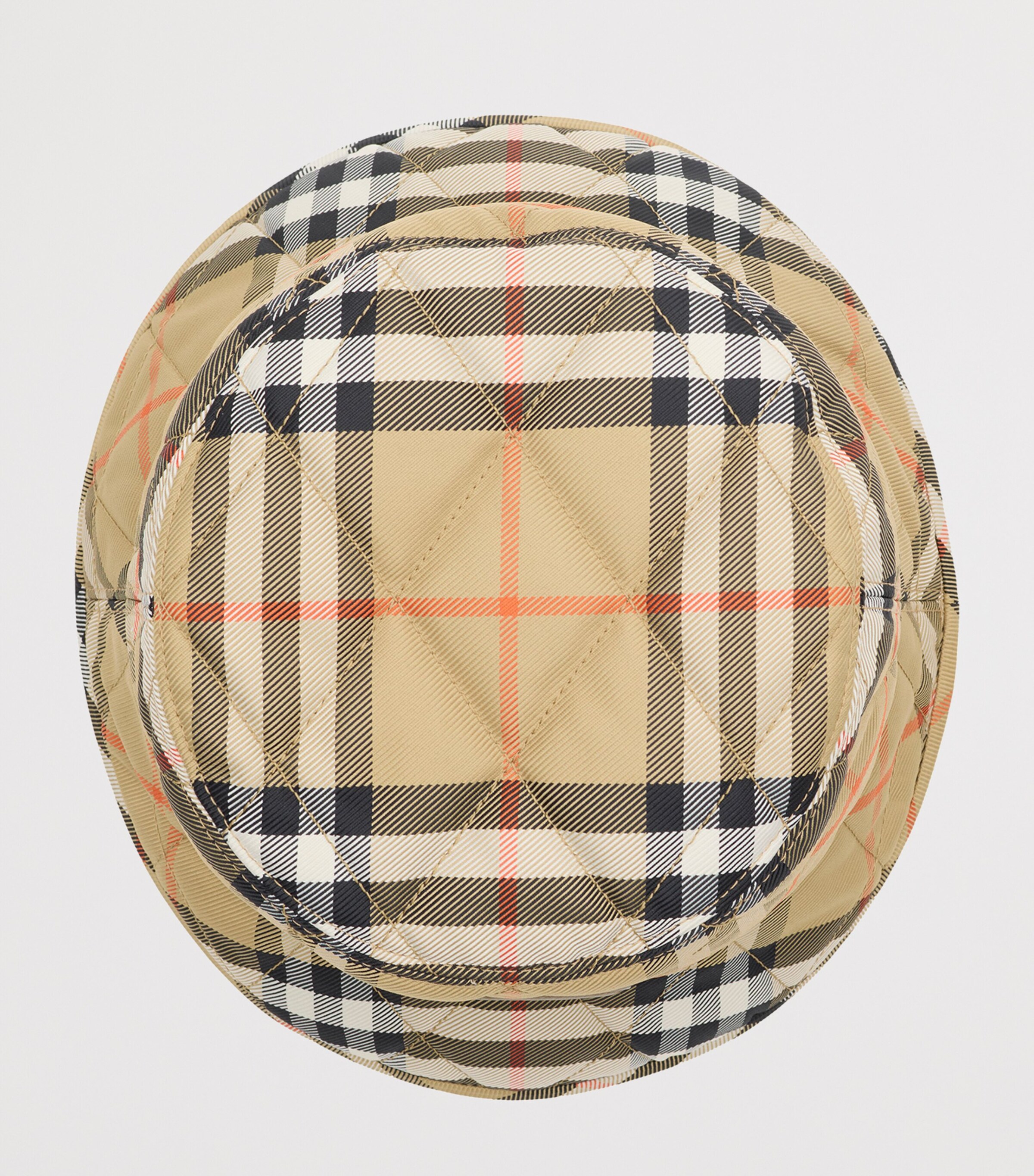 Burberry Quilted Horseshoe Bucket Hat Sand Ip Check Image 2