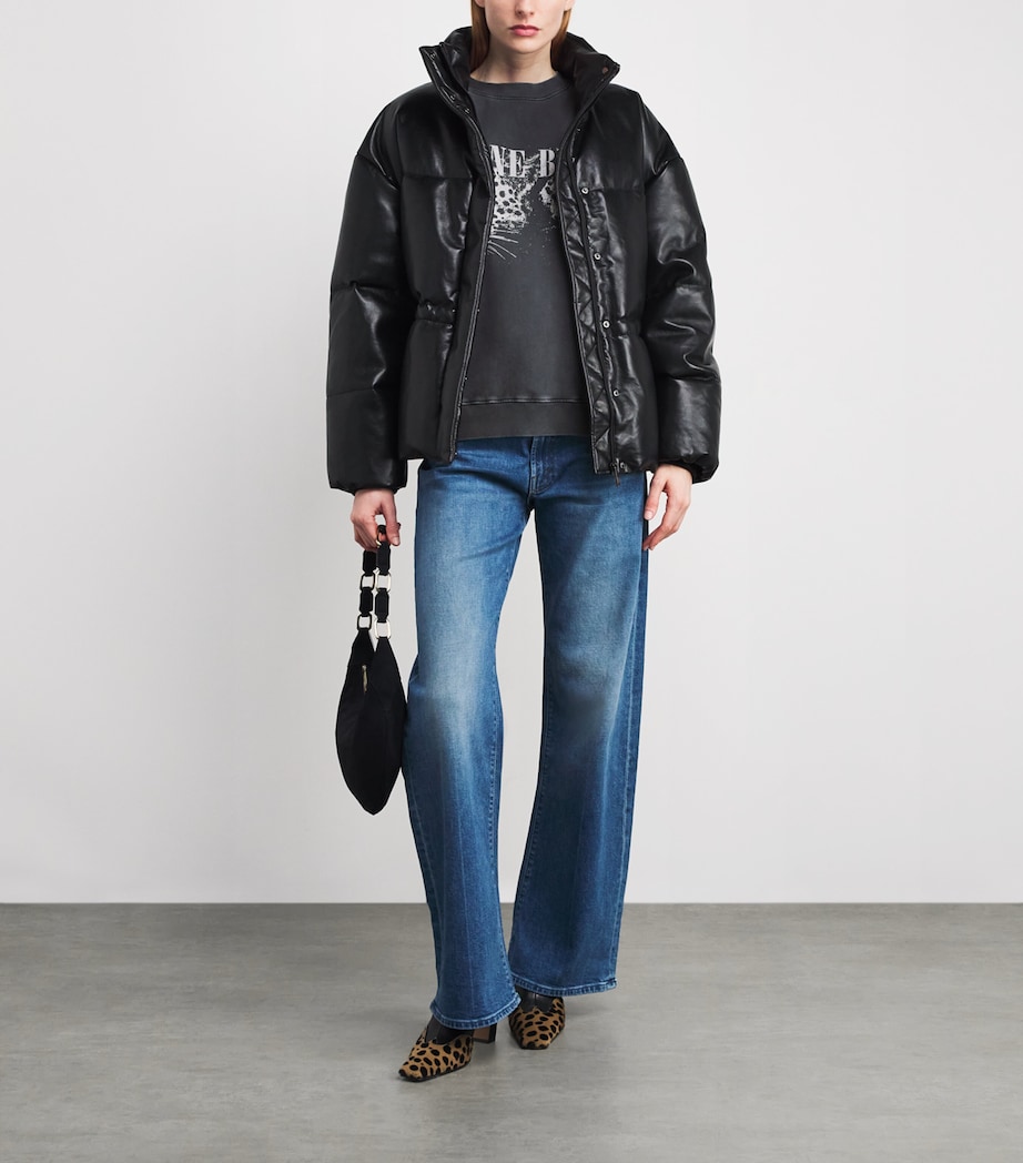 Leopard Print Spencer Sweatshirt WASHED BLACK Image 2