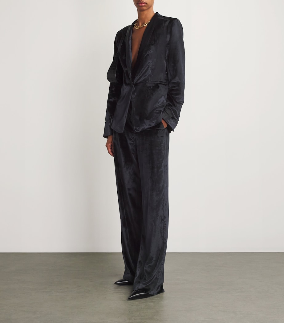 PAIGE Womens Velvet Kriselle Blazer Midnight Image 2