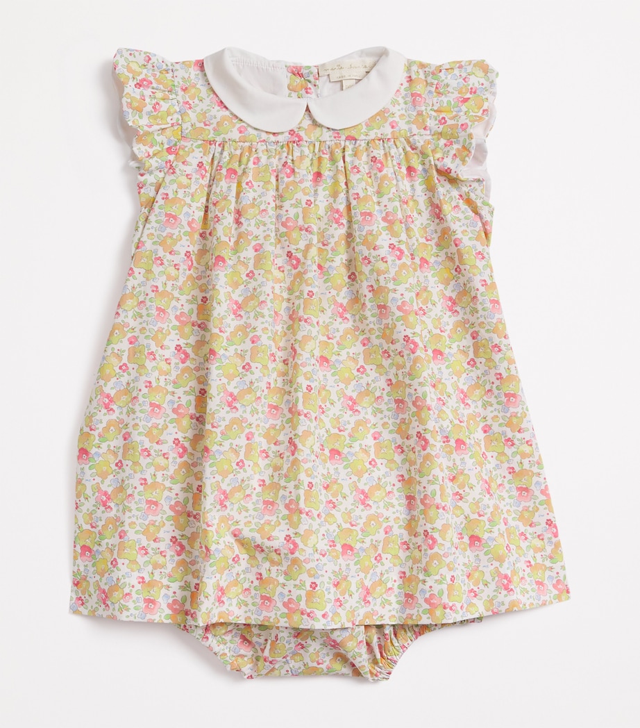 Marie-Chantal Cotton Arabella Olympia Dress and Bloomers Set (3-24 Months) Yellow Image 3