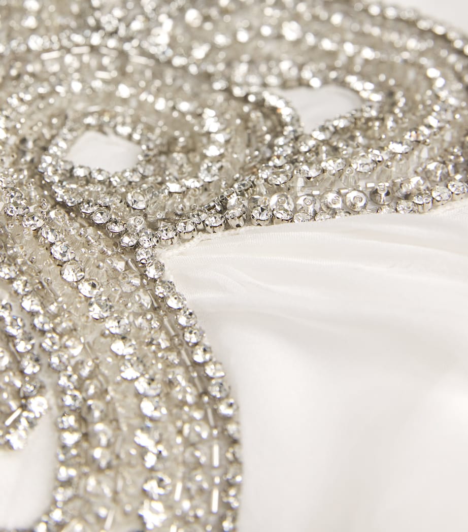 Silk Chiffon Embellished Gown MS0015 WHT/ANTQ SLVR Image 5