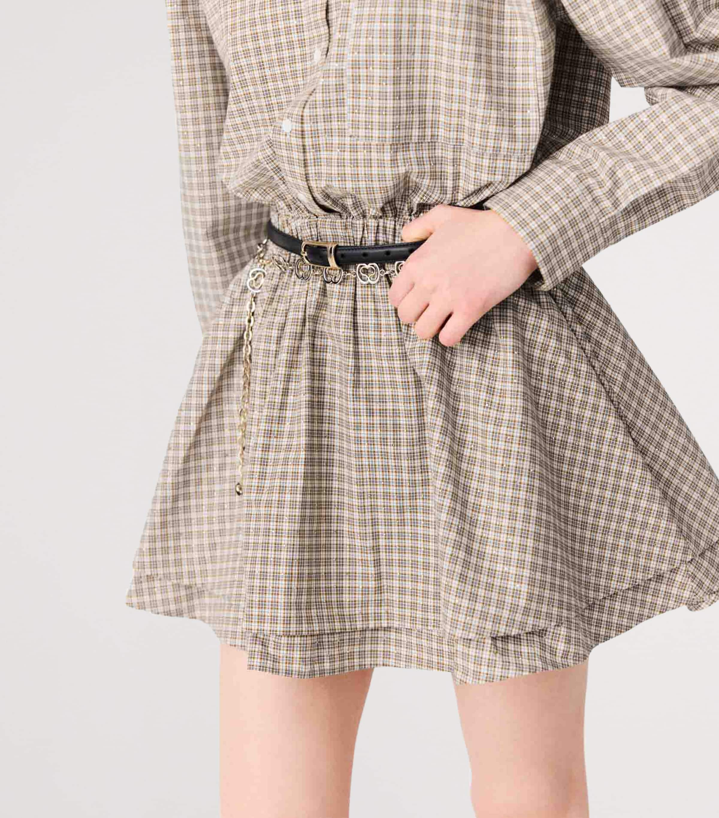 Maje Womens Cotton Check Mini Shirt Dress Beige Image 8