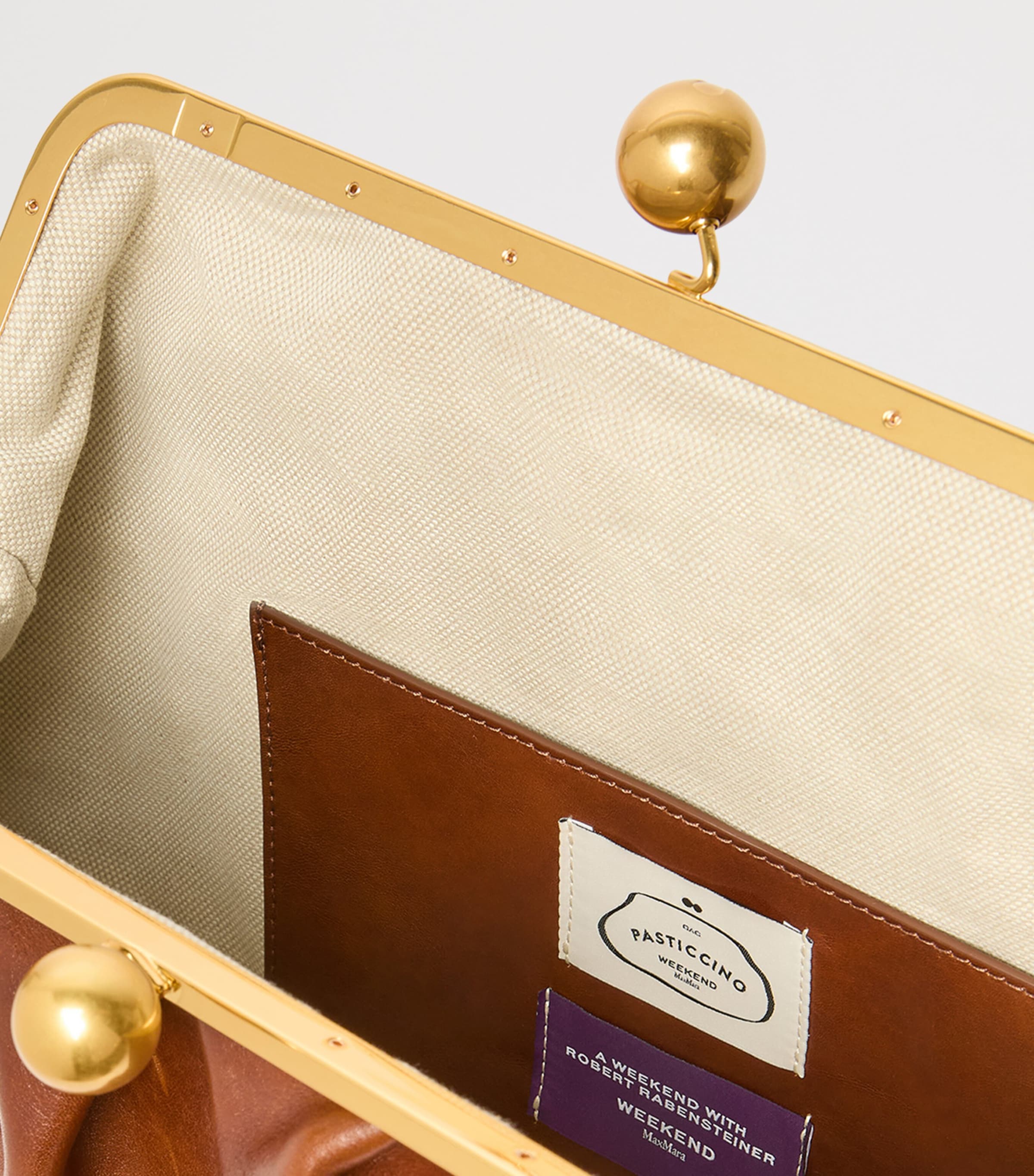 Weekend Max Mara Leather Pasticcino Pouch Tobacco Image 6