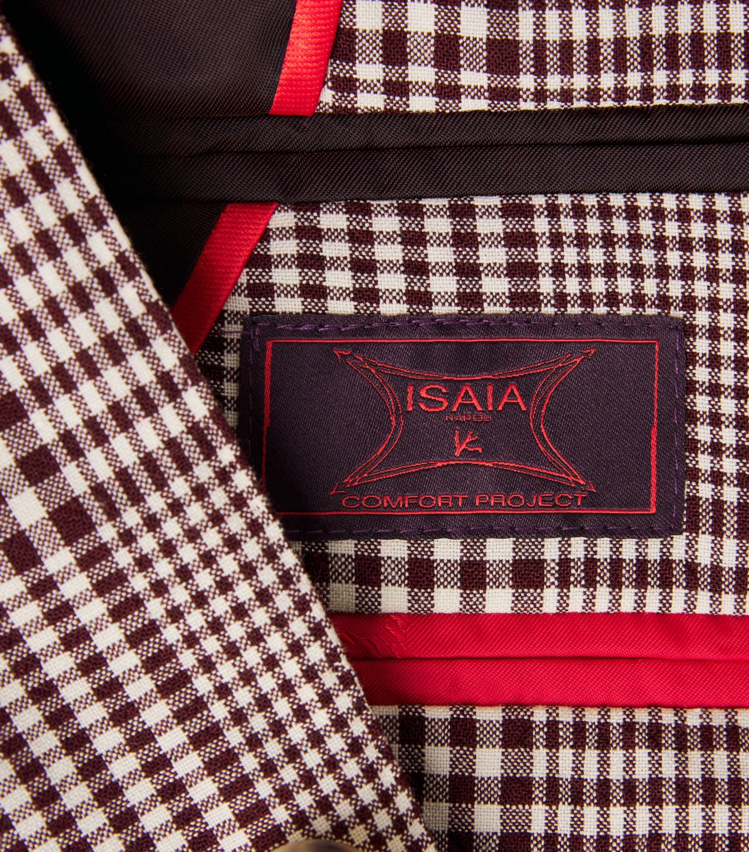 Isaia Mens Wool-Silk-Linen Check 2-Piece Suit Image 6