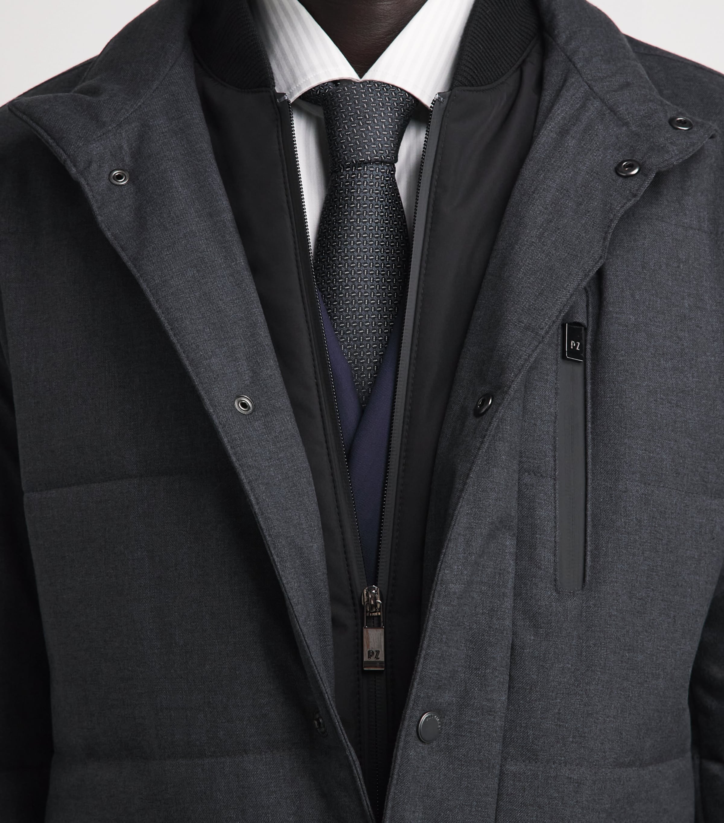 Pal Zileri Mens Padded Jacket Grey Image 3