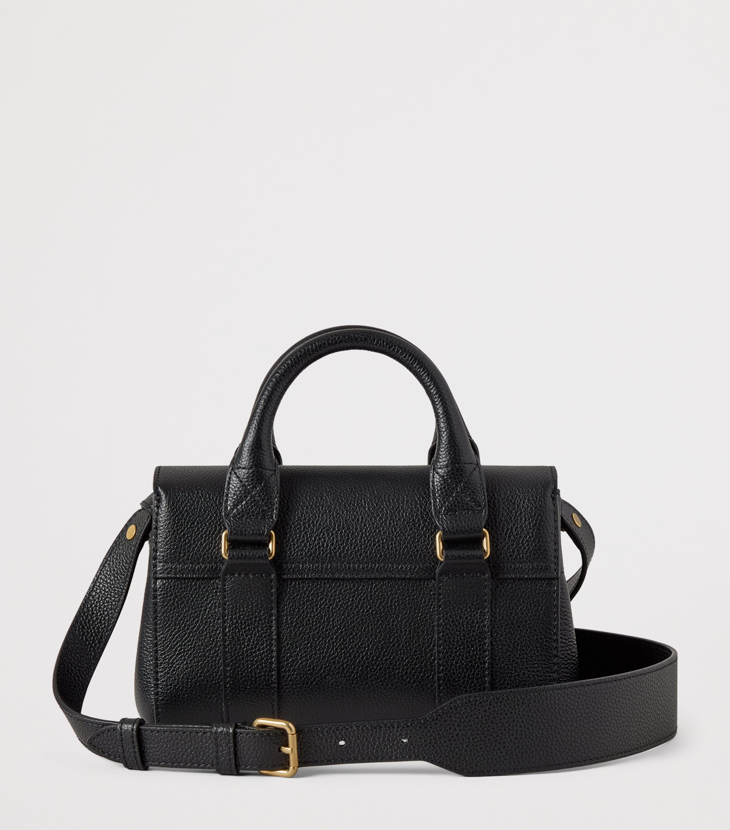 Mini Leather Bayswater Satchel Bag BLACK Image 3