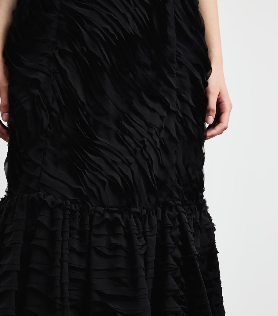 Ulla Johnson Womens Chiffon-Ribbon Augustina Maxi Dress Noir Image 5
