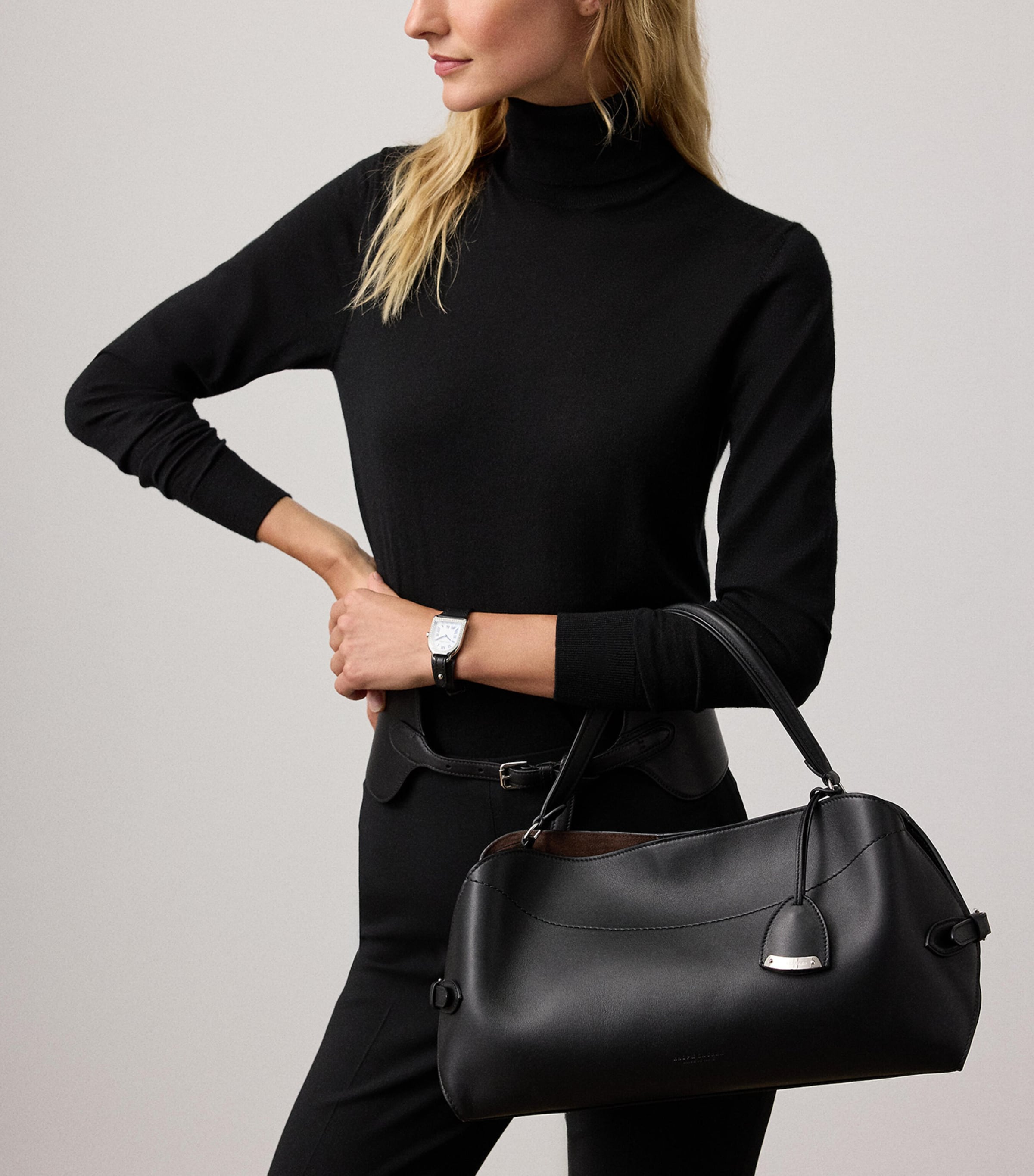 Leather Ralph Shoulder Bag BLACK Image 6