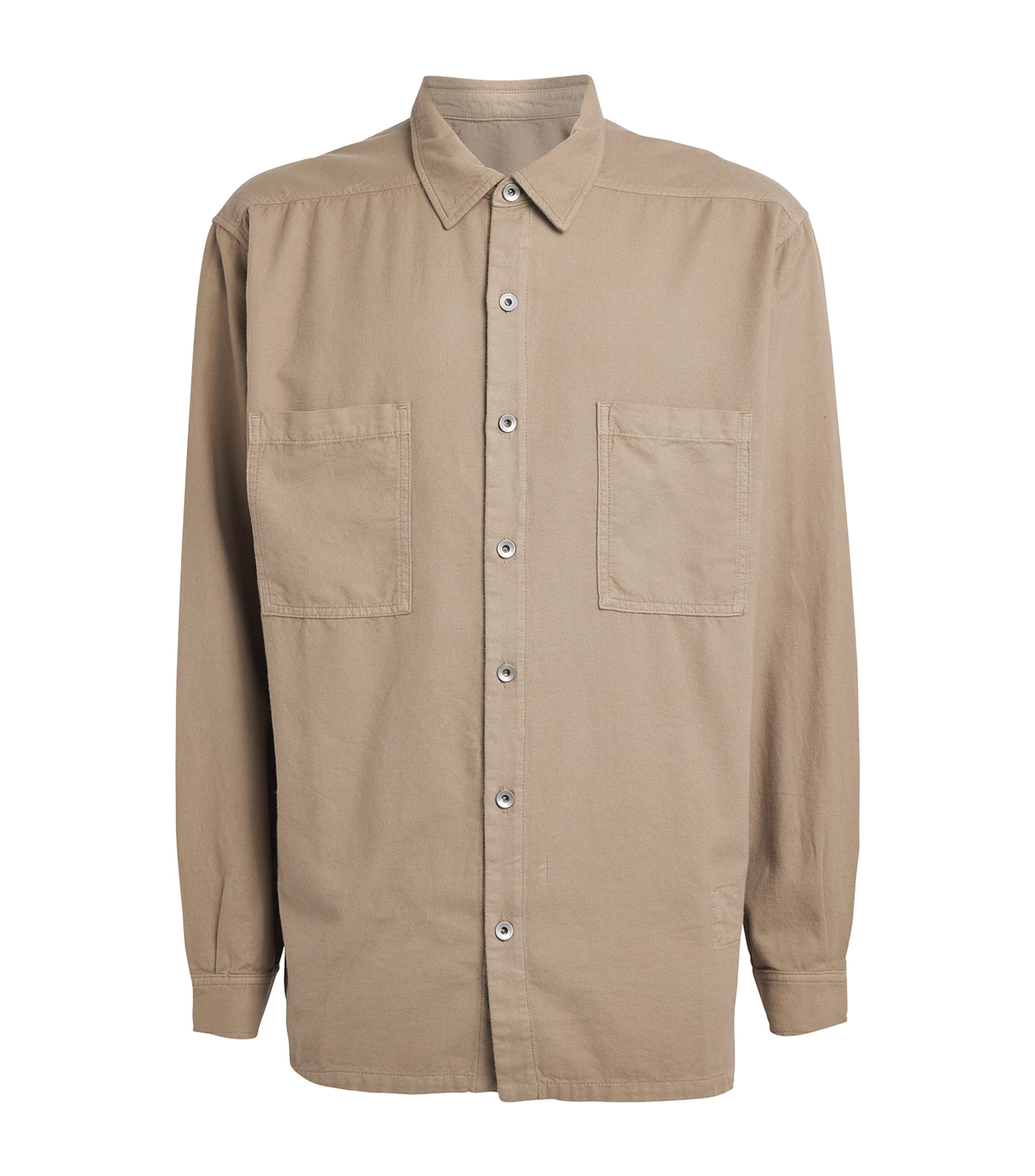 Rick Owens Mens Organic Cotton Jumbo Overshirt Dirty Pearl/ Image 1