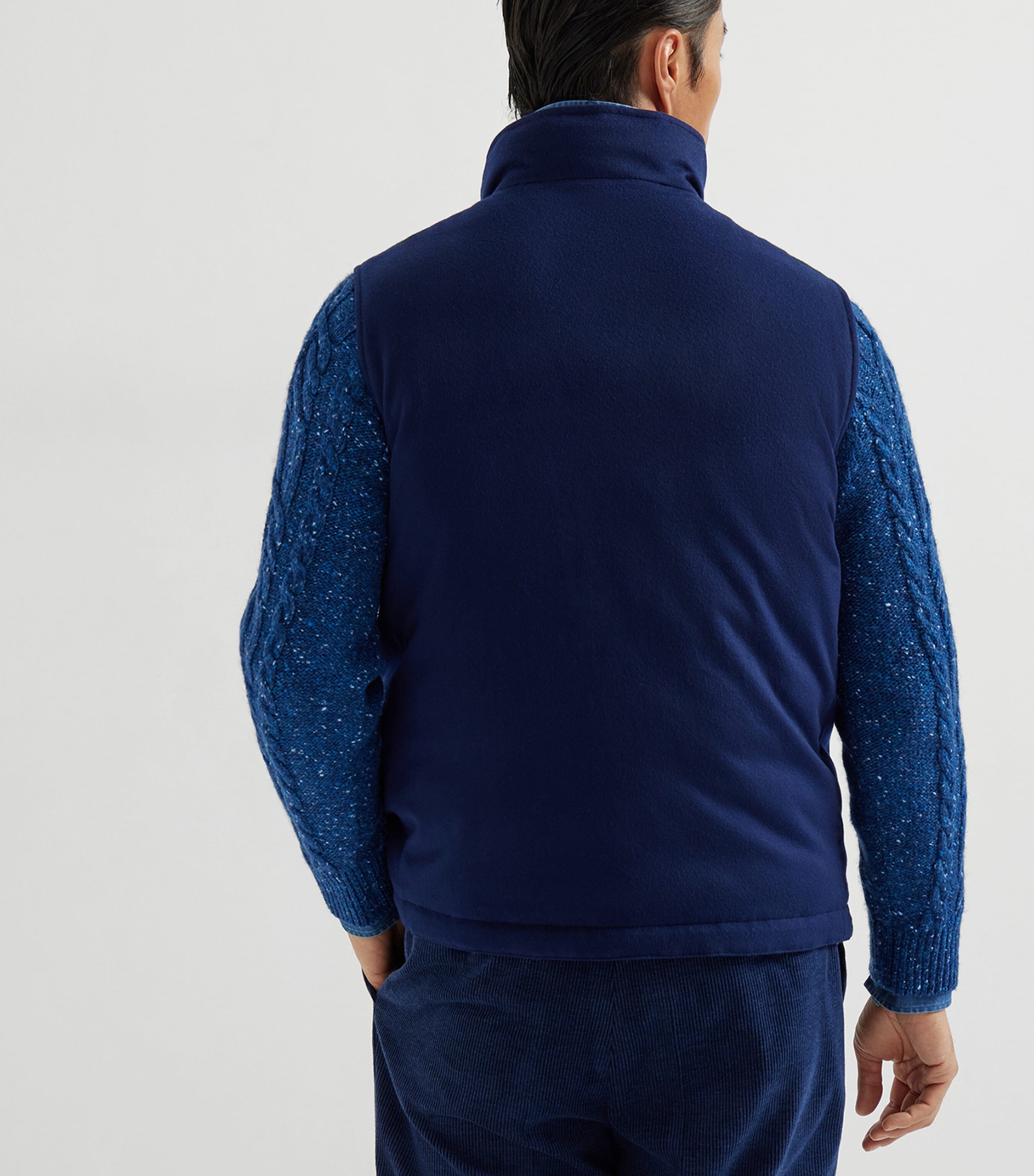 Down-Fill Wool Flannel Gilet CXZ60 Image 5