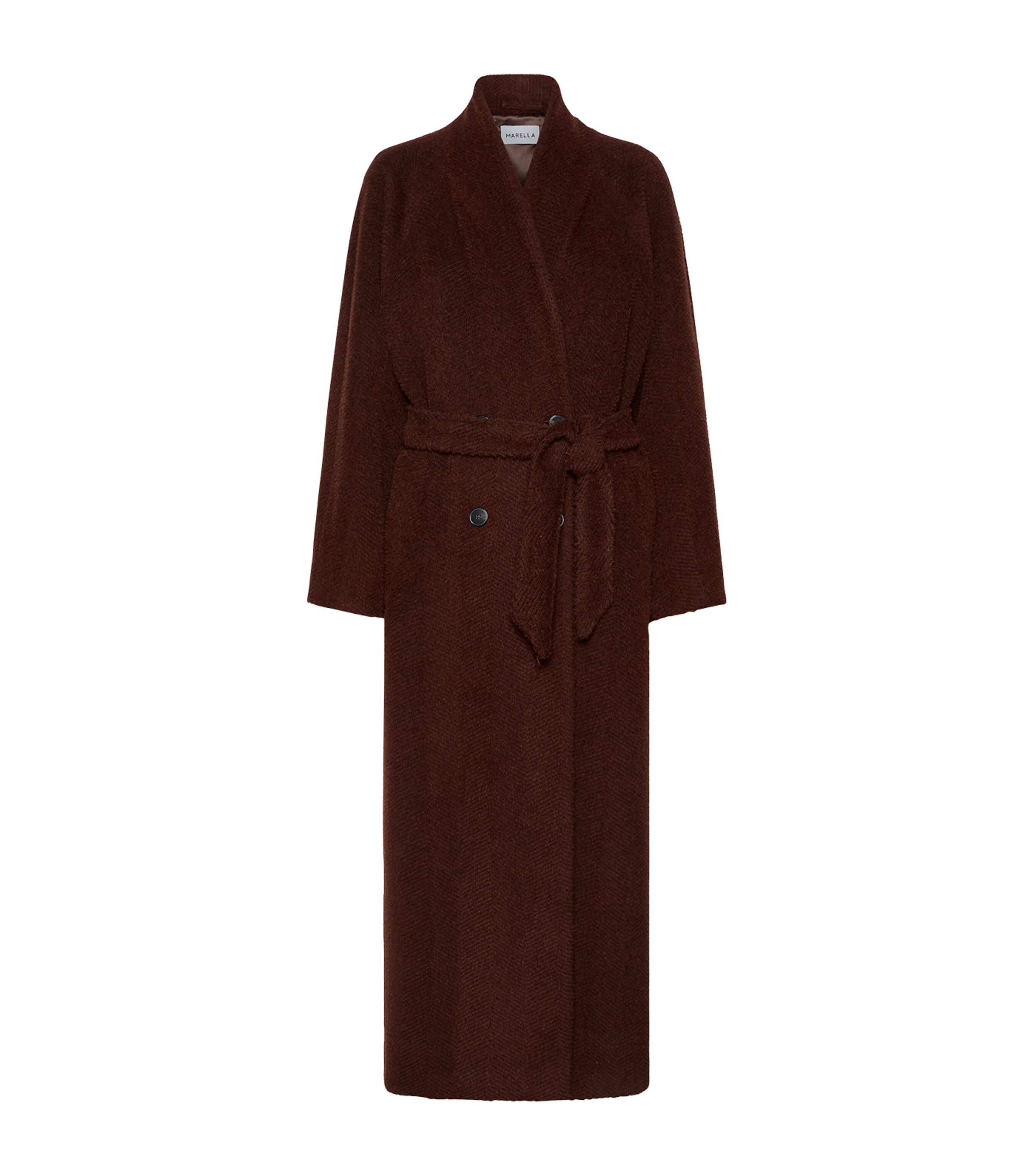 Marella Womens Alpaca-Virgin Wool Coat Brown Image 1