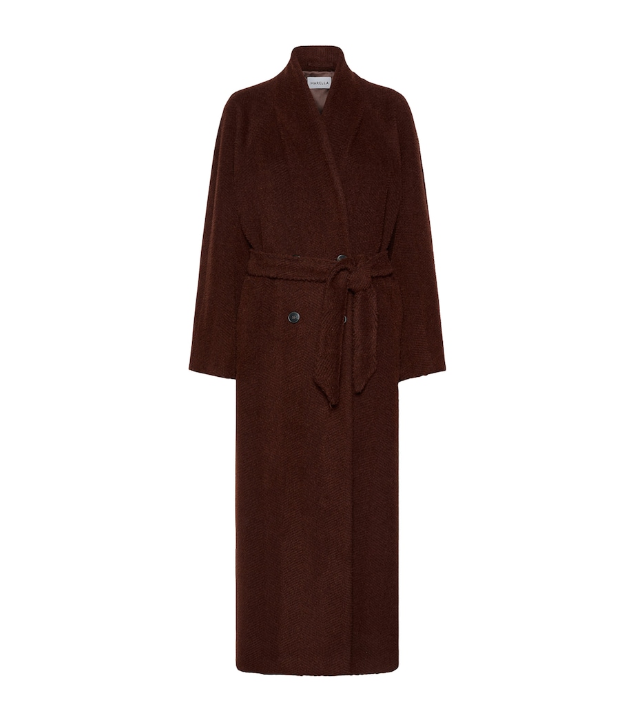 Marella Womens Alpaca-Virgin Wool Coat Brown Image 1