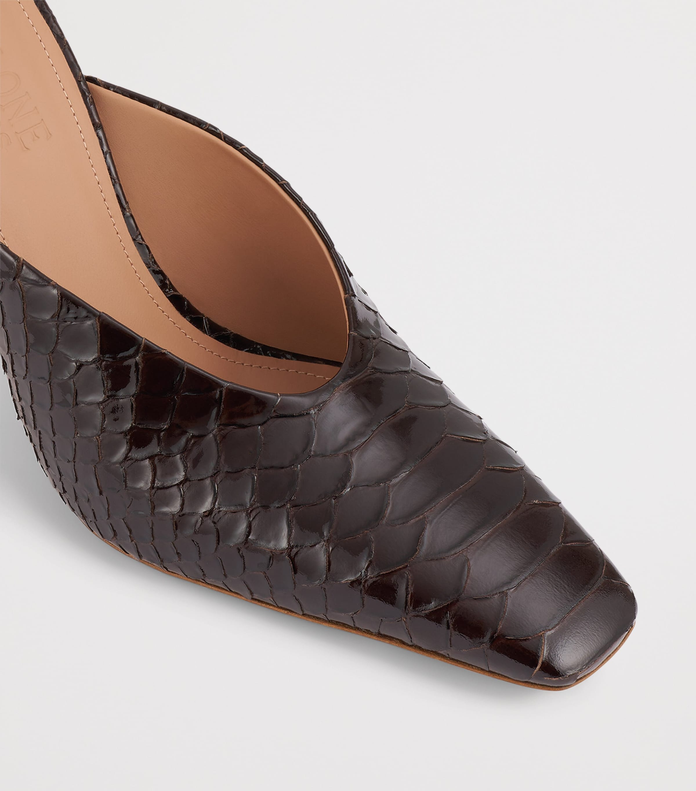 Malone Souliers Embossed Leather Rowe Mules 90 Dark Brown Image 5