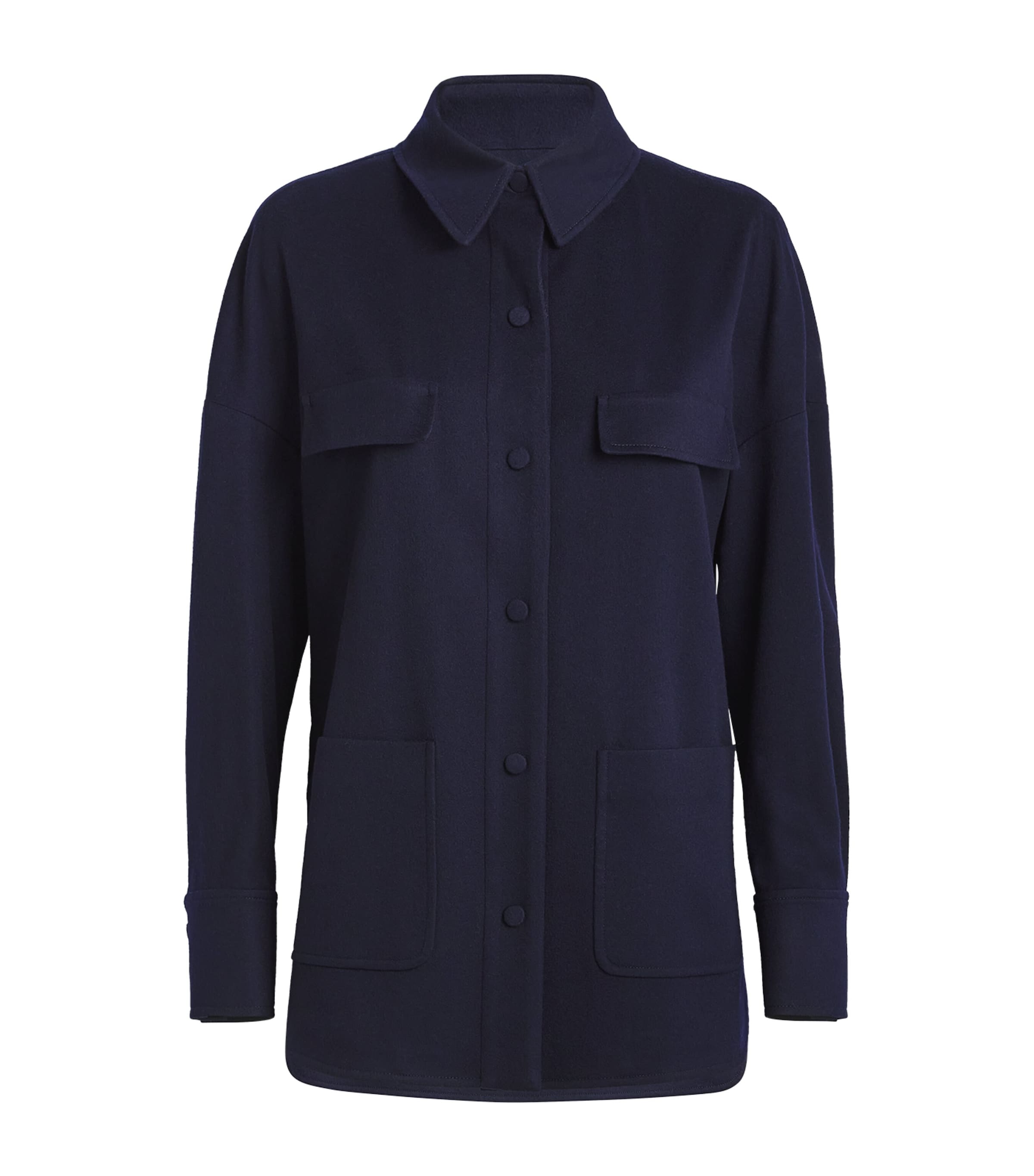 Nomadissem Wool Bosq Shirt In Navy