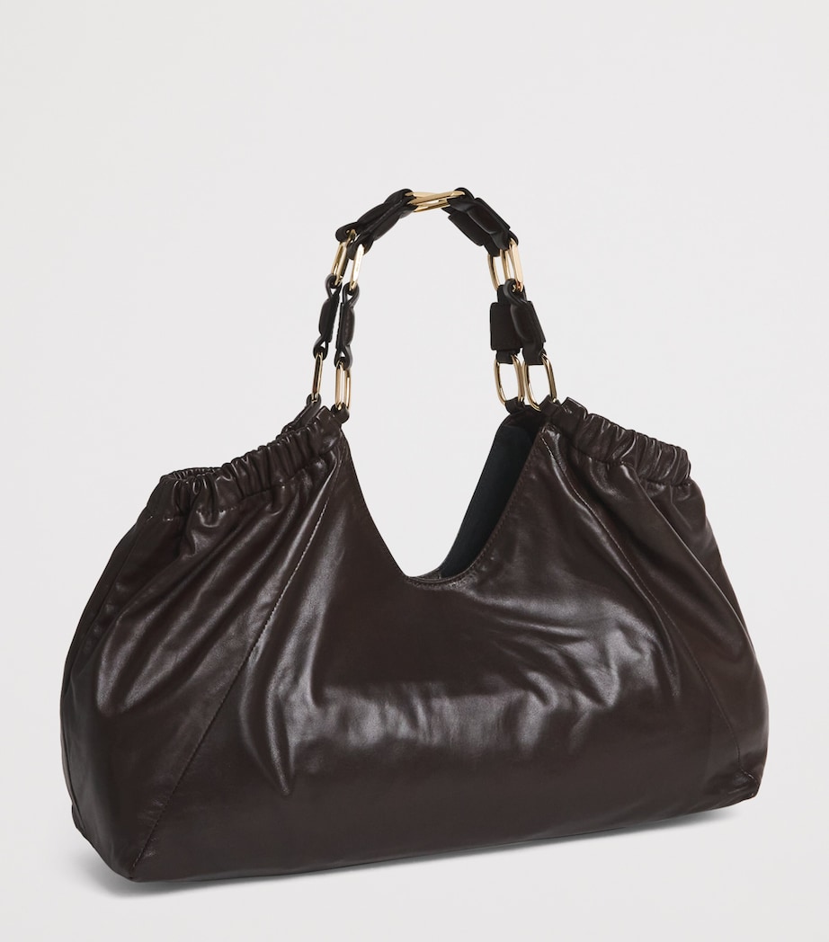Medium Leather Kate Tote Bag DARK BROWN Image 3