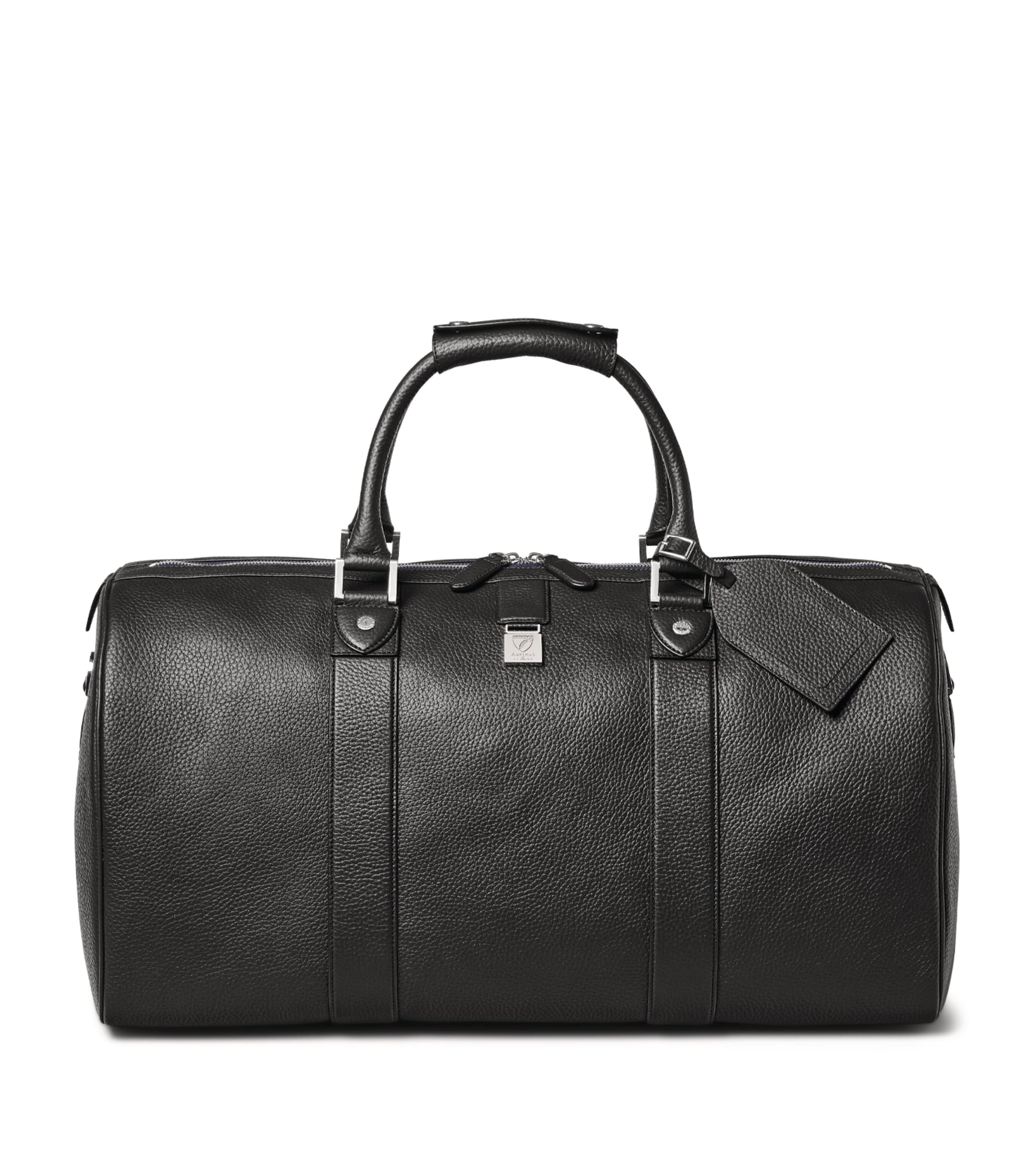 Leather Boston Holdall BLACK Image 3