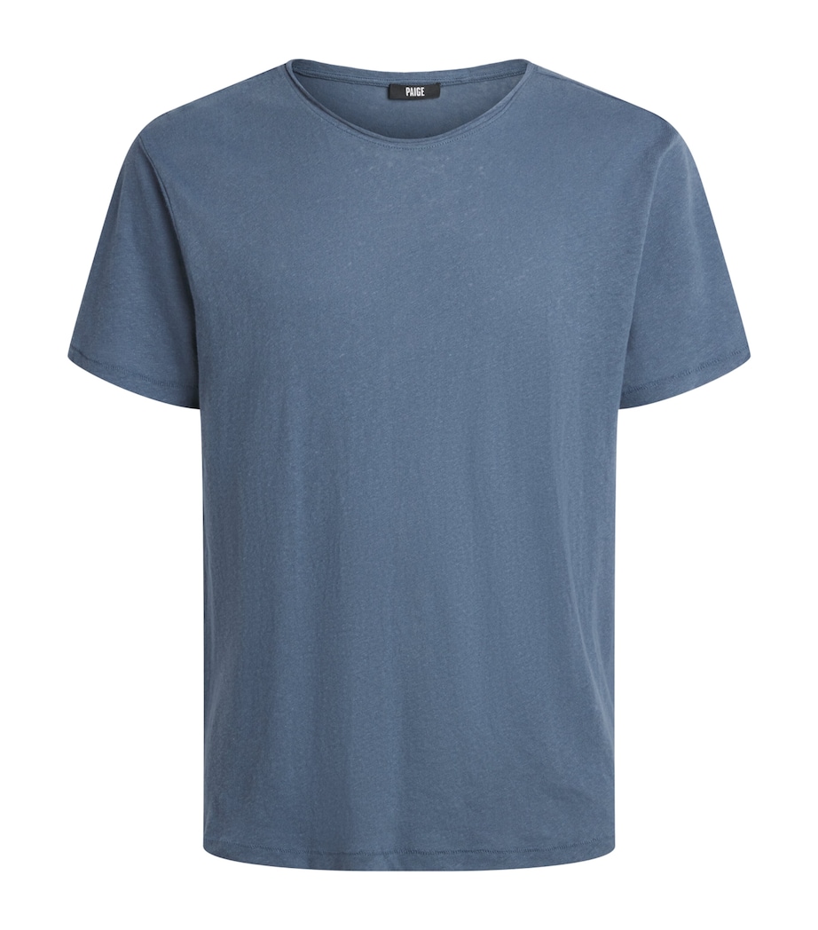 PAIGE Mens Linen-Cotton Monroe T-Shirt Lakeside Image 1