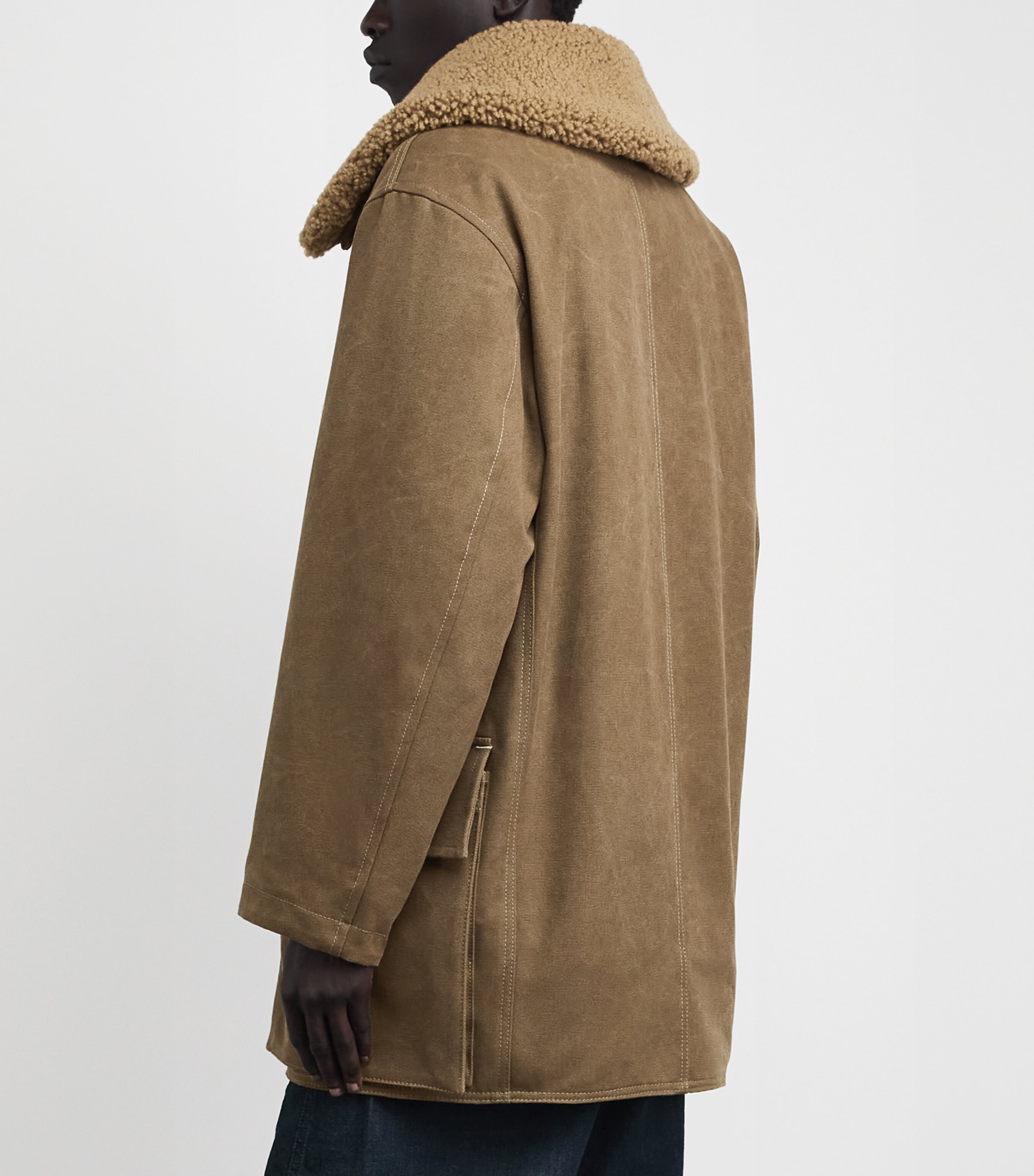 Lemaire Mens Shearling Winter Parka Sisal Image 5