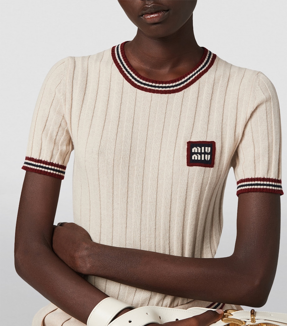 Cashmere Short-Sleeve Sweater F0018 Image 6