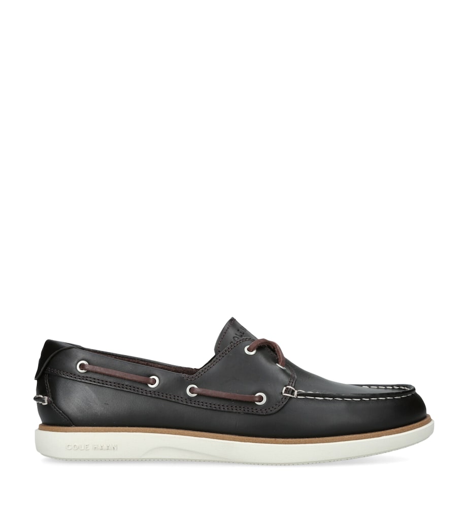 Leather GrandPrø Windward Boat Shoes DARK BROWN Image 1