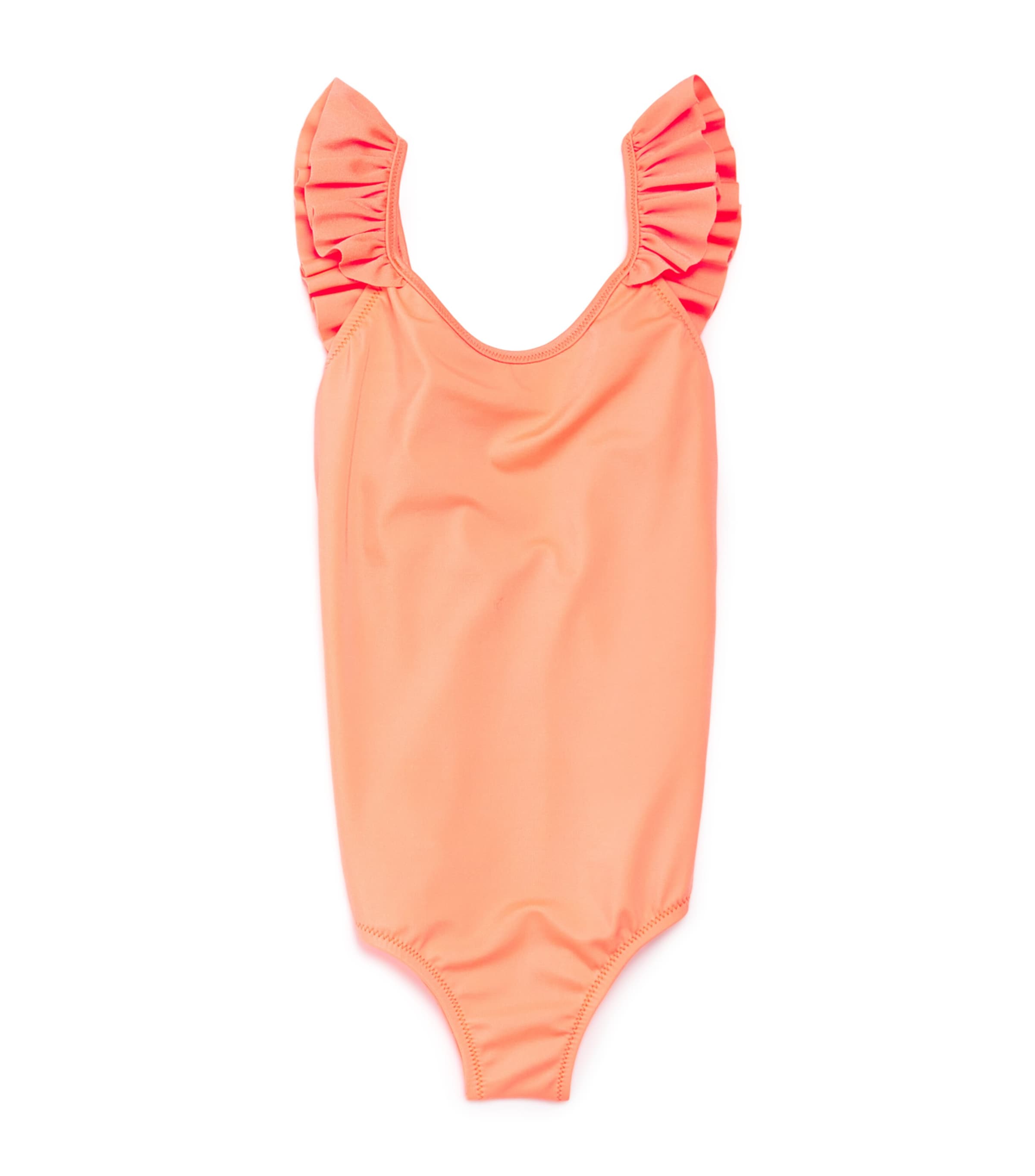 Bora Bora Ruffled Swimsuit (2-14 Years) NEON CORAL Image 1