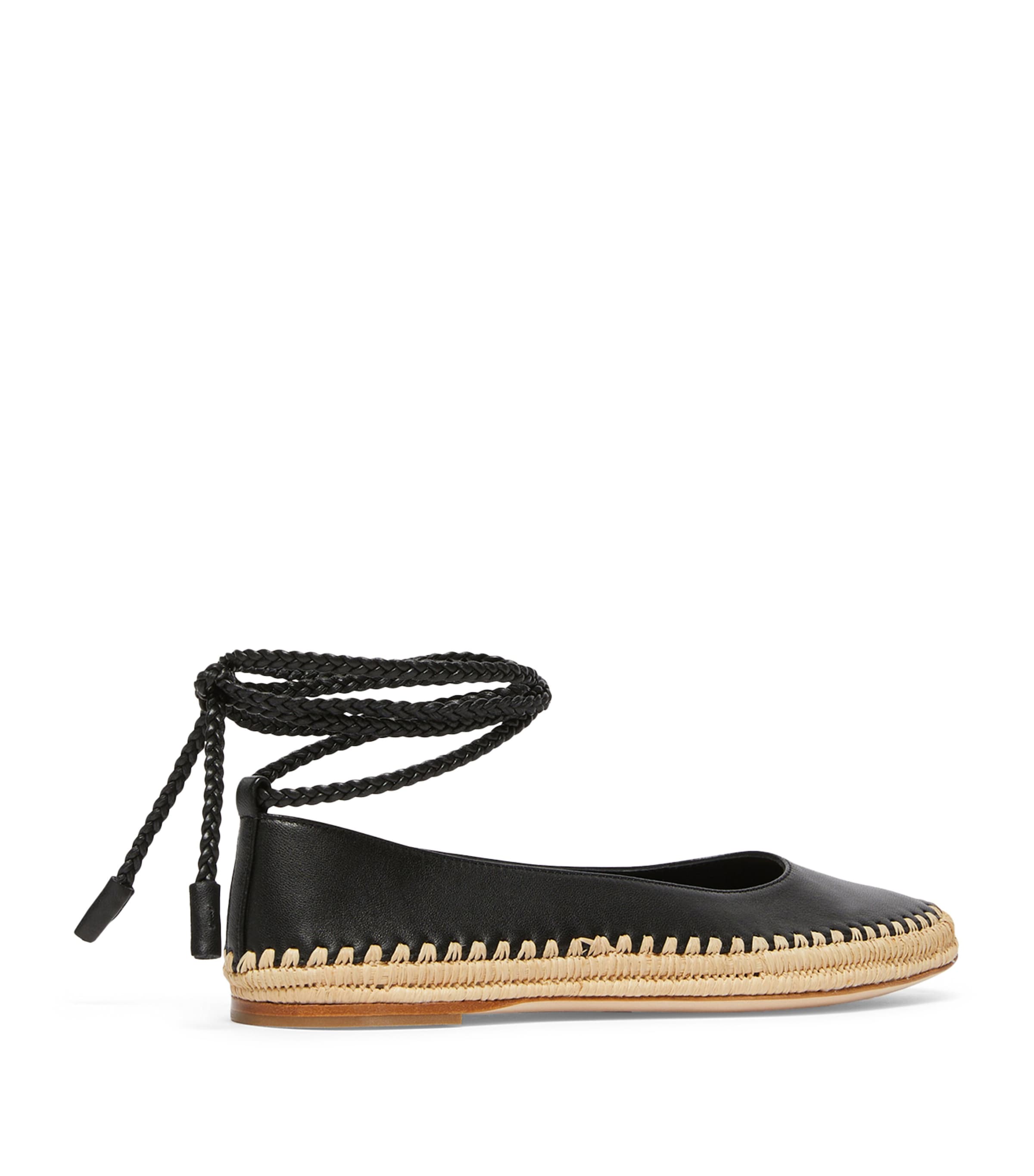 Leather Espadrilles BLACK Image 1