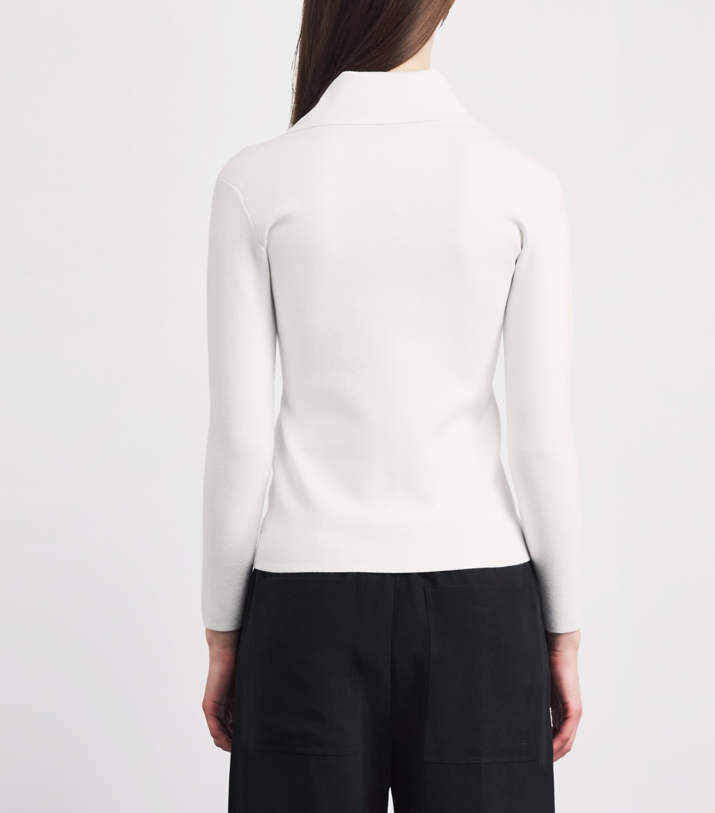 Toteme Womens Fitted Polo Cardigan Off White Image 5