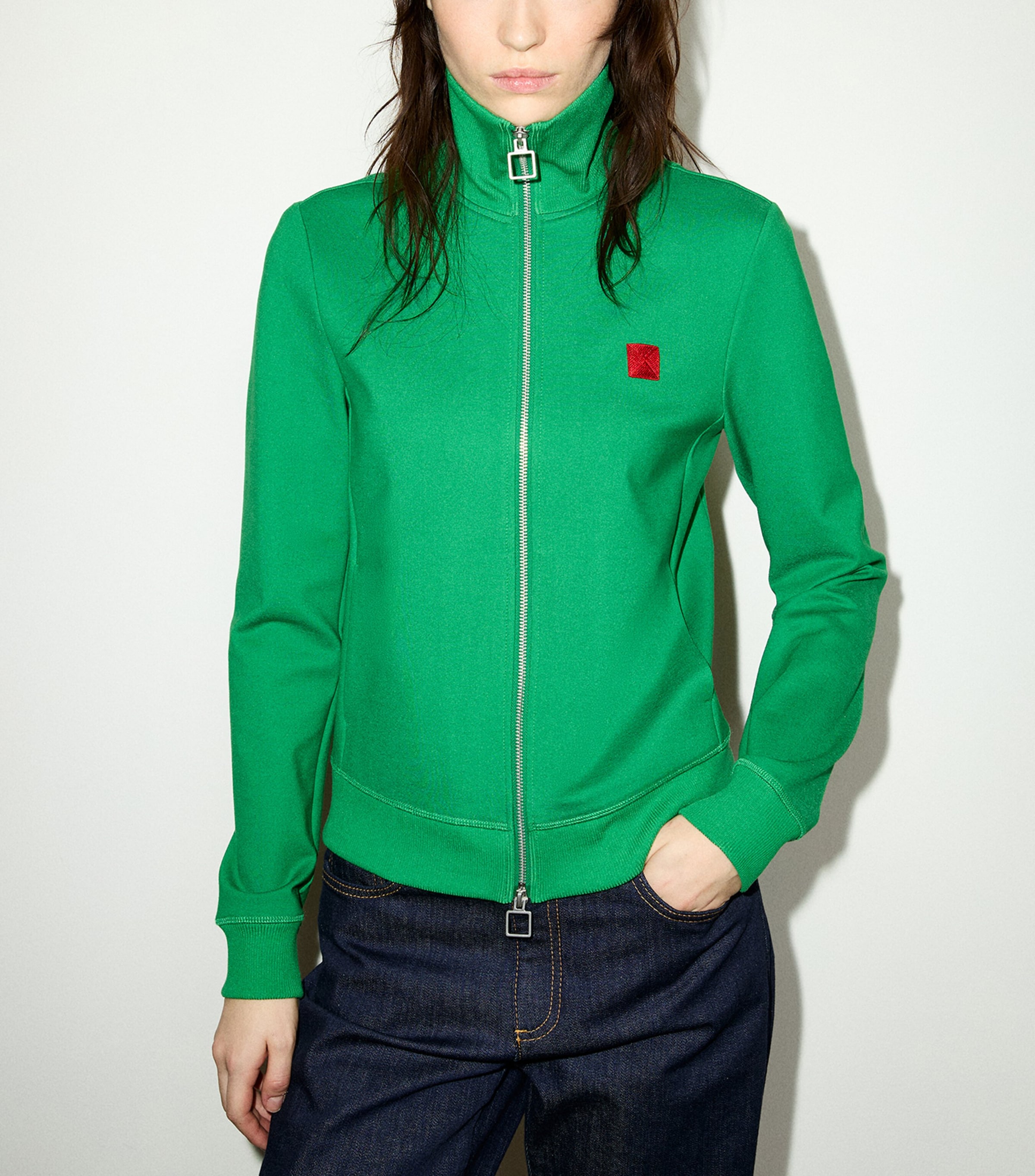 MAX&Co. Womens Cotton Track Jacket Green Image 2