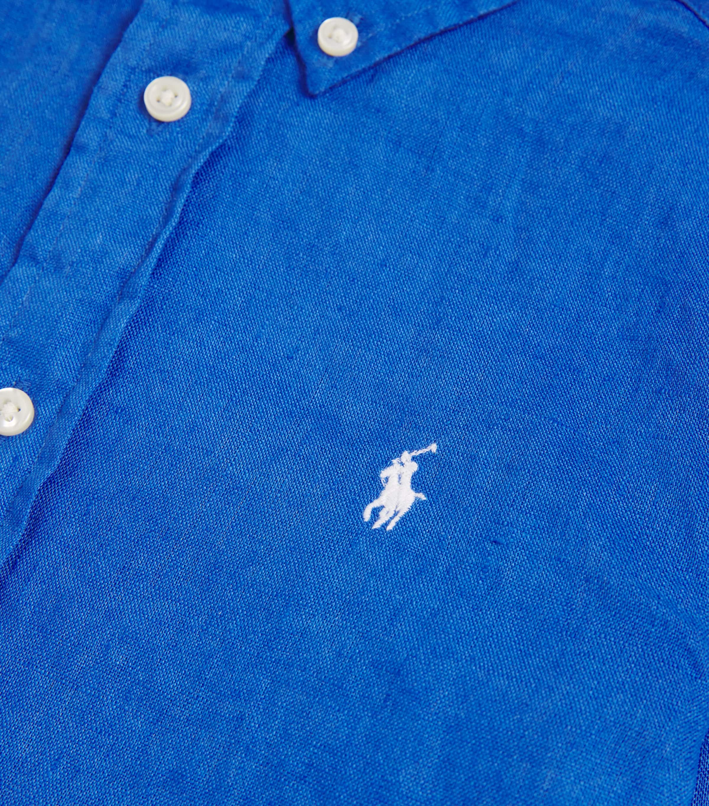Linen Polo Pony Shirt (2-7 Years) BLUE Image 3