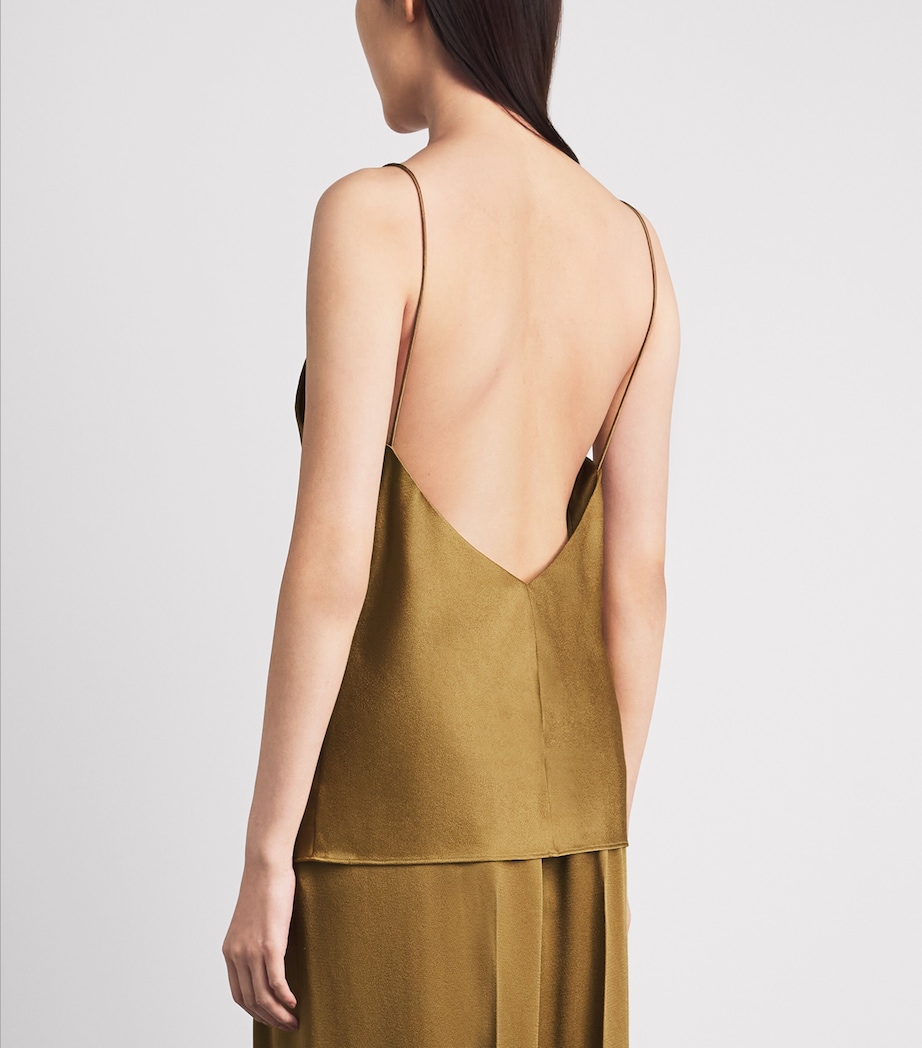 Blazé Milano Womens Satin V-Neck Manipur Top Dijon Image 5