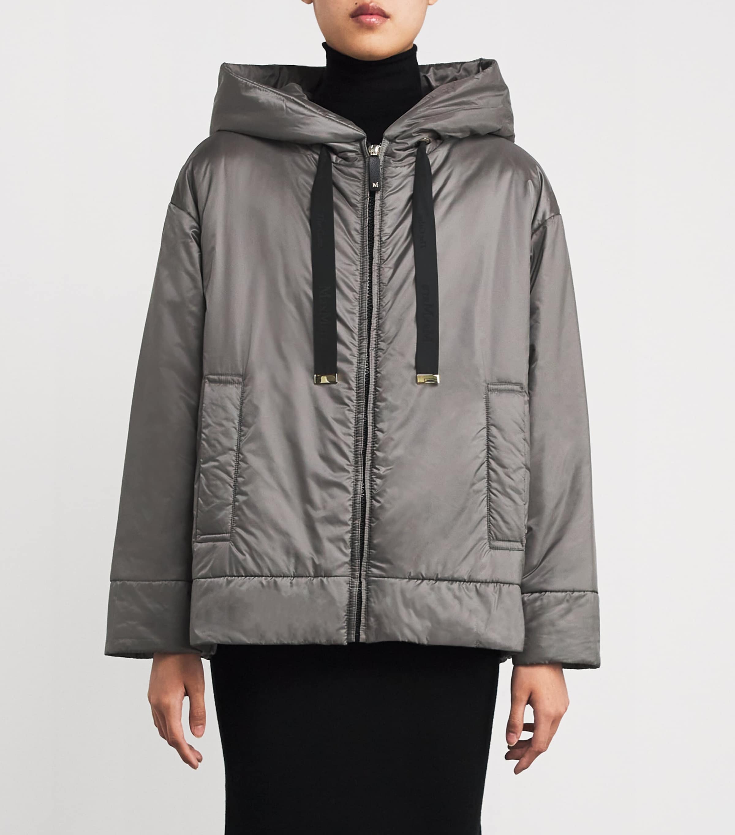 The Cube Hooded Puffer Jacket DARK GREY Image 3
