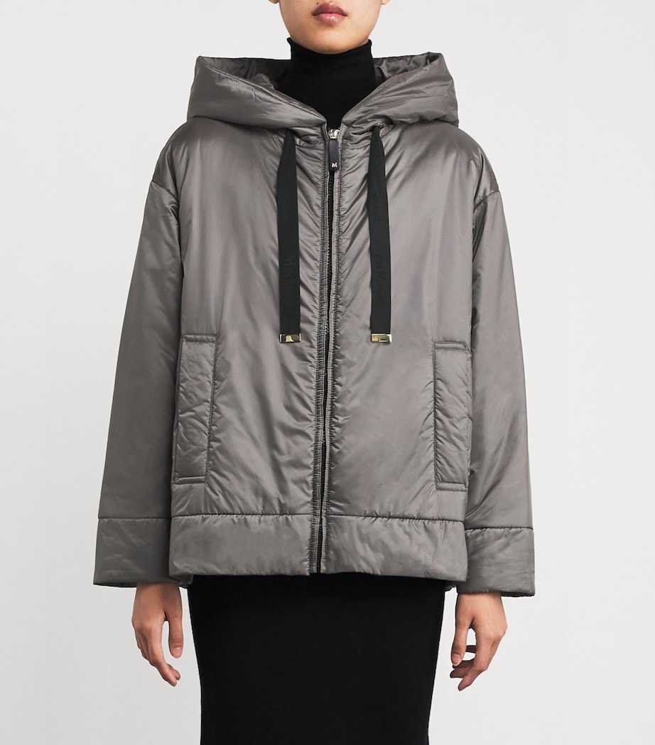 The Cube Hooded Puffer Jacket DARK GREY Image 3