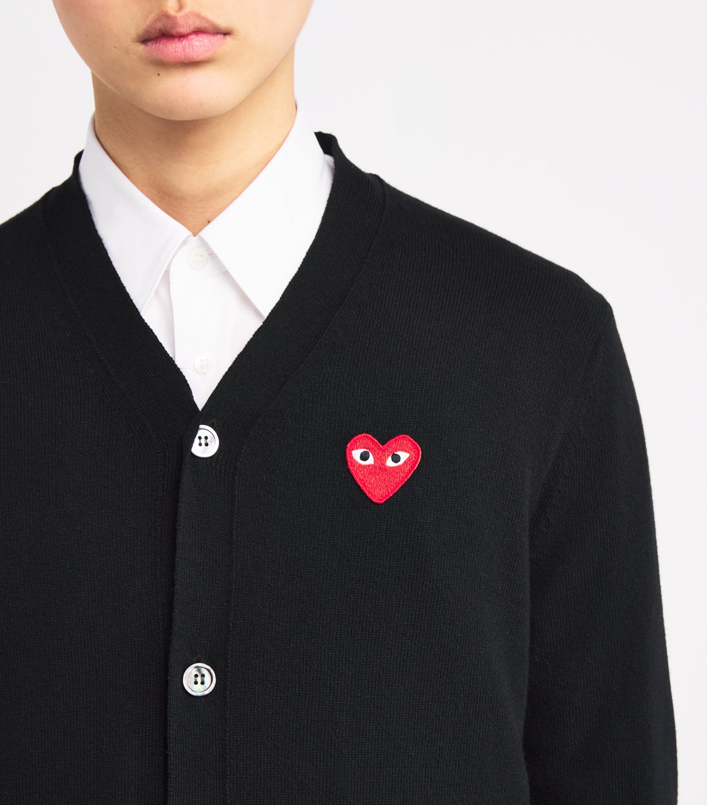 Wool Heart Cardigan BLACK Image 6