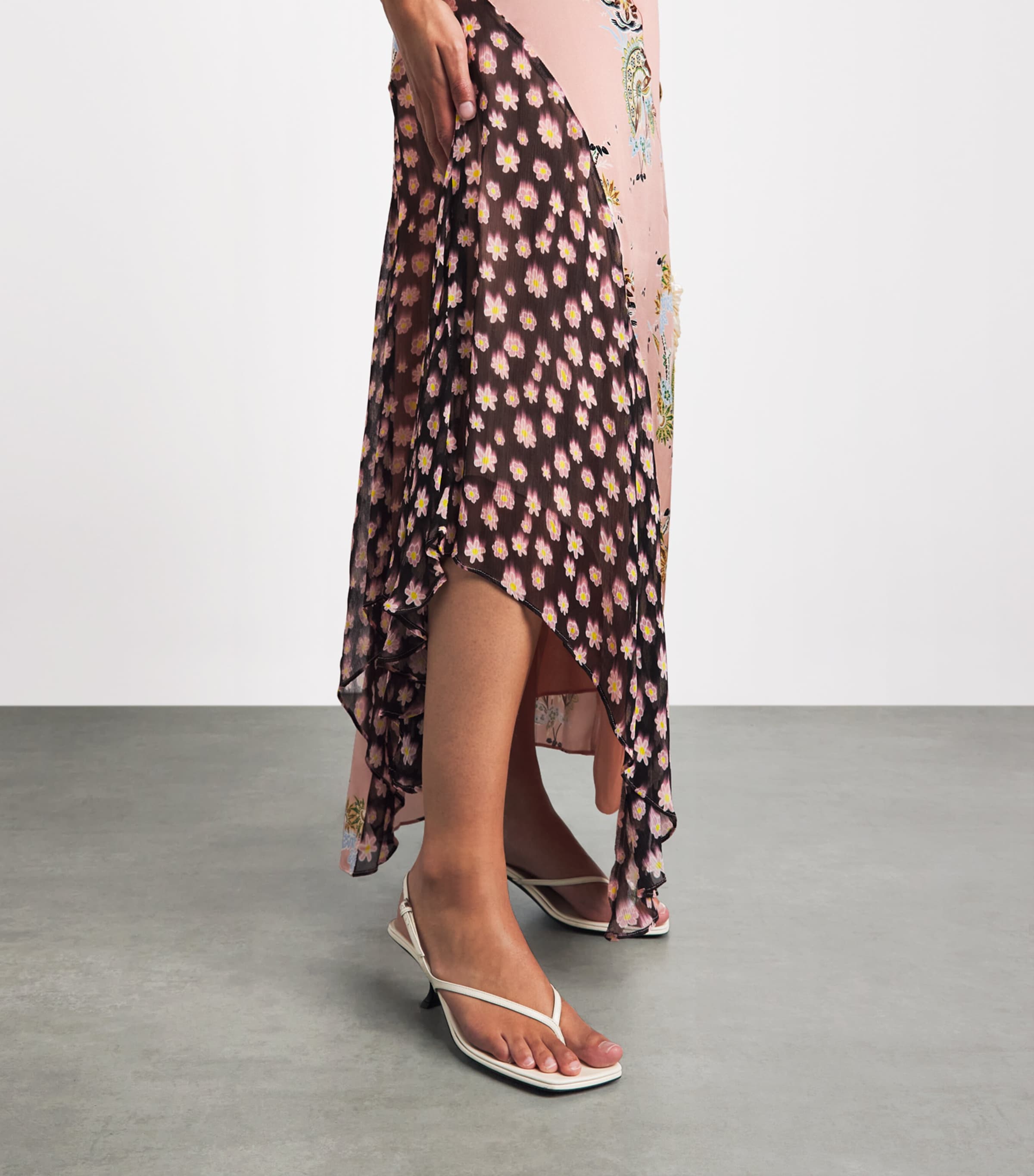 STAUD Womens Silk-Blend Fawn Silk Midi Dress Tprm Tpstry Rse Mlti Image 5
