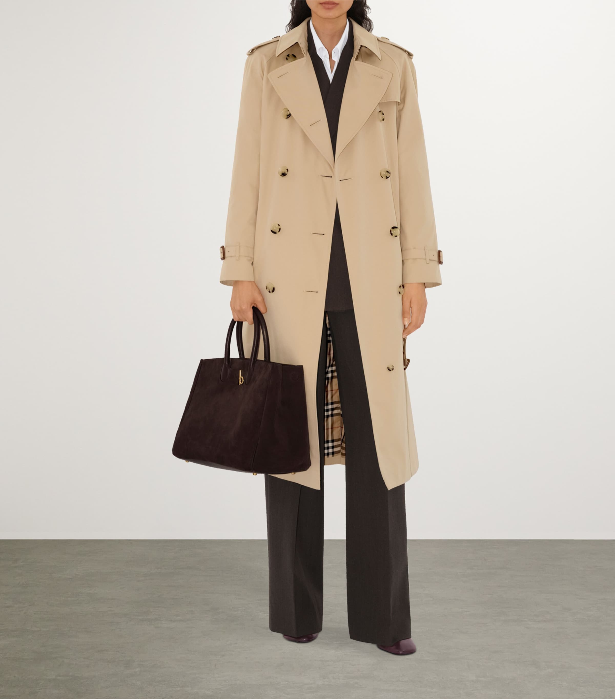 Burberry Gabardine Waterloo Long Trench Coat | Harrods US