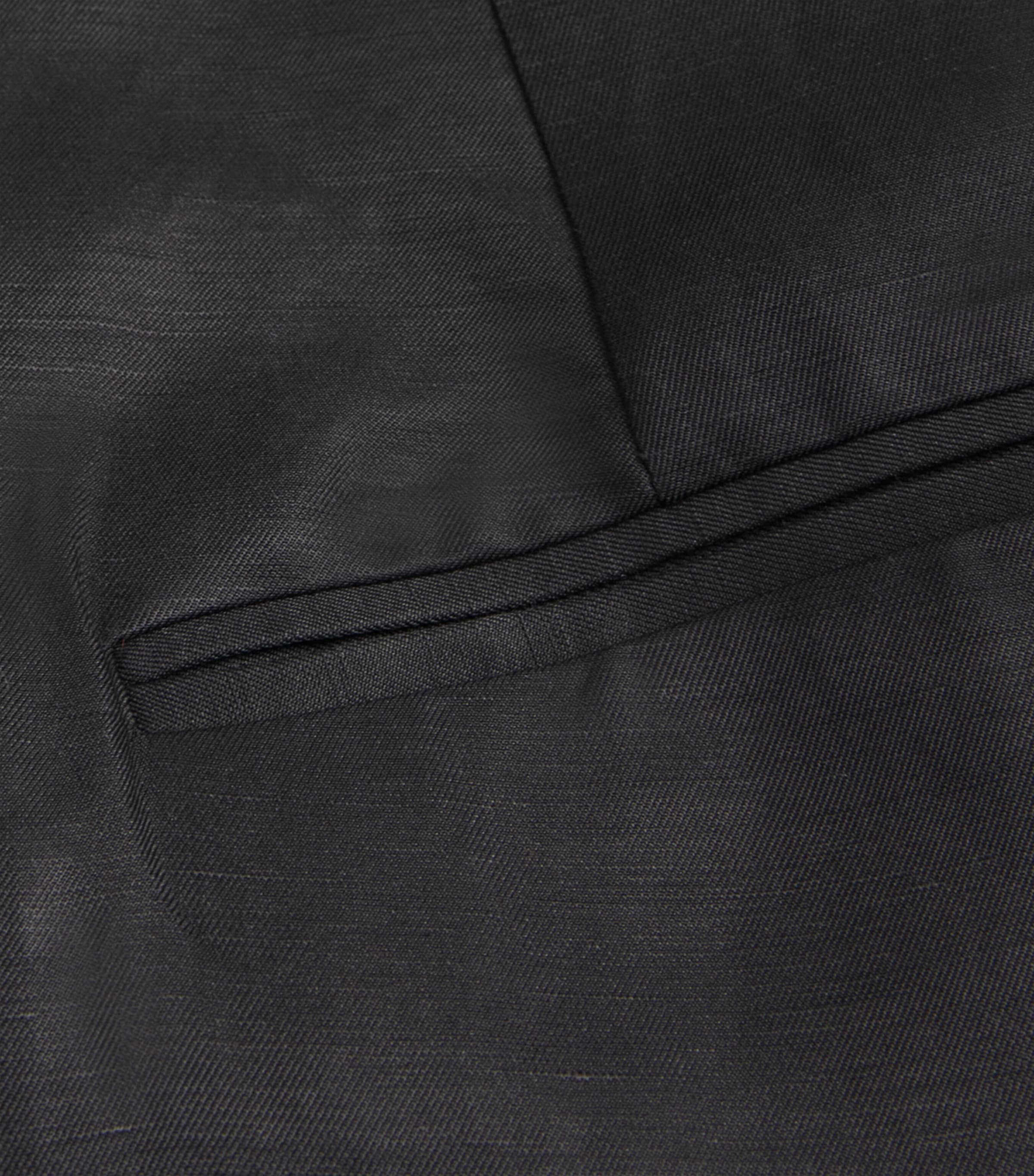 Pleated Carrie Wide-Leg Trousers BLACK LINEN BLEND Image 5