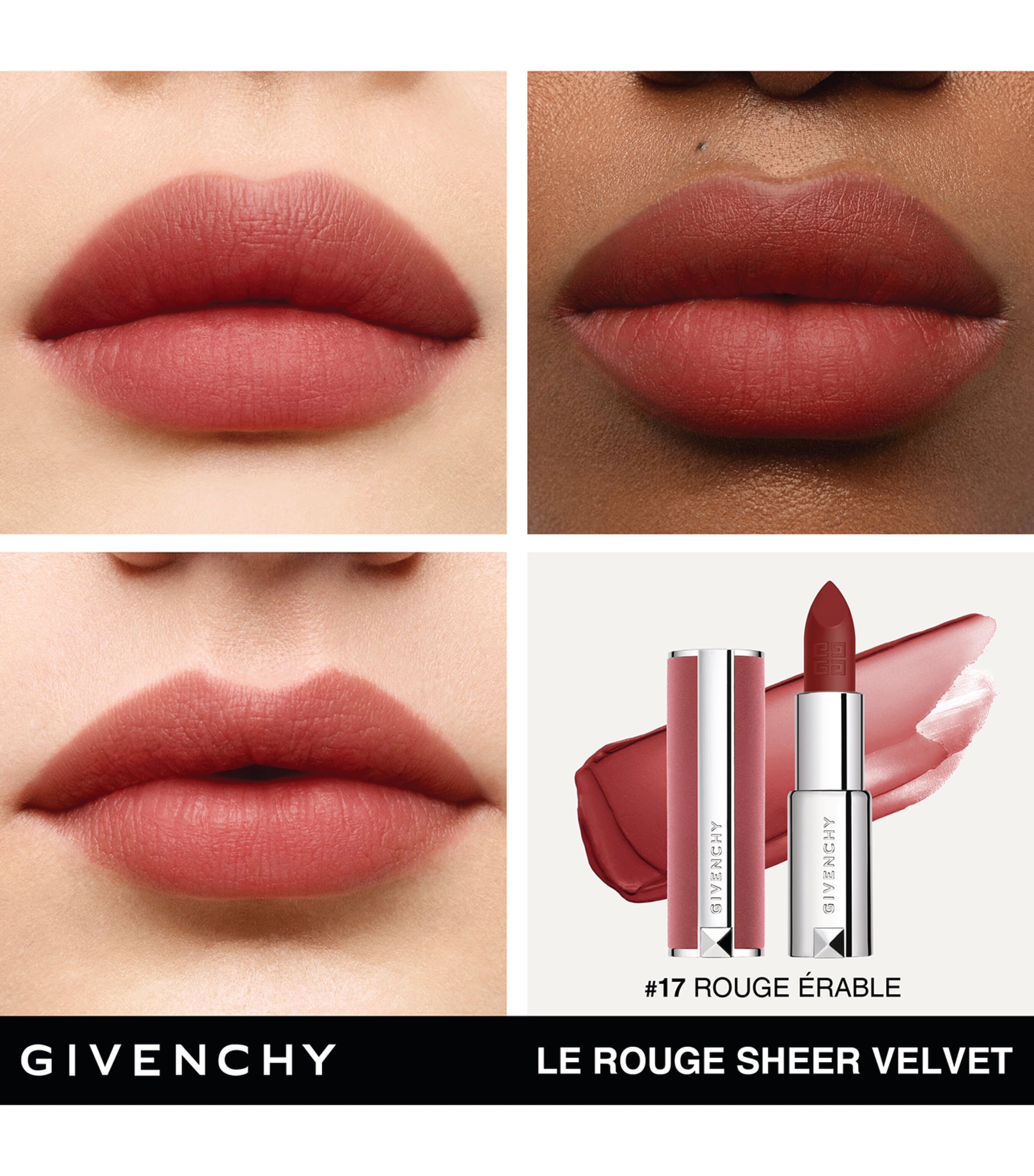 Givenchy Le Rouge Sheer Velvet Refillable Matte Lipstick Rouge Érable Image 4