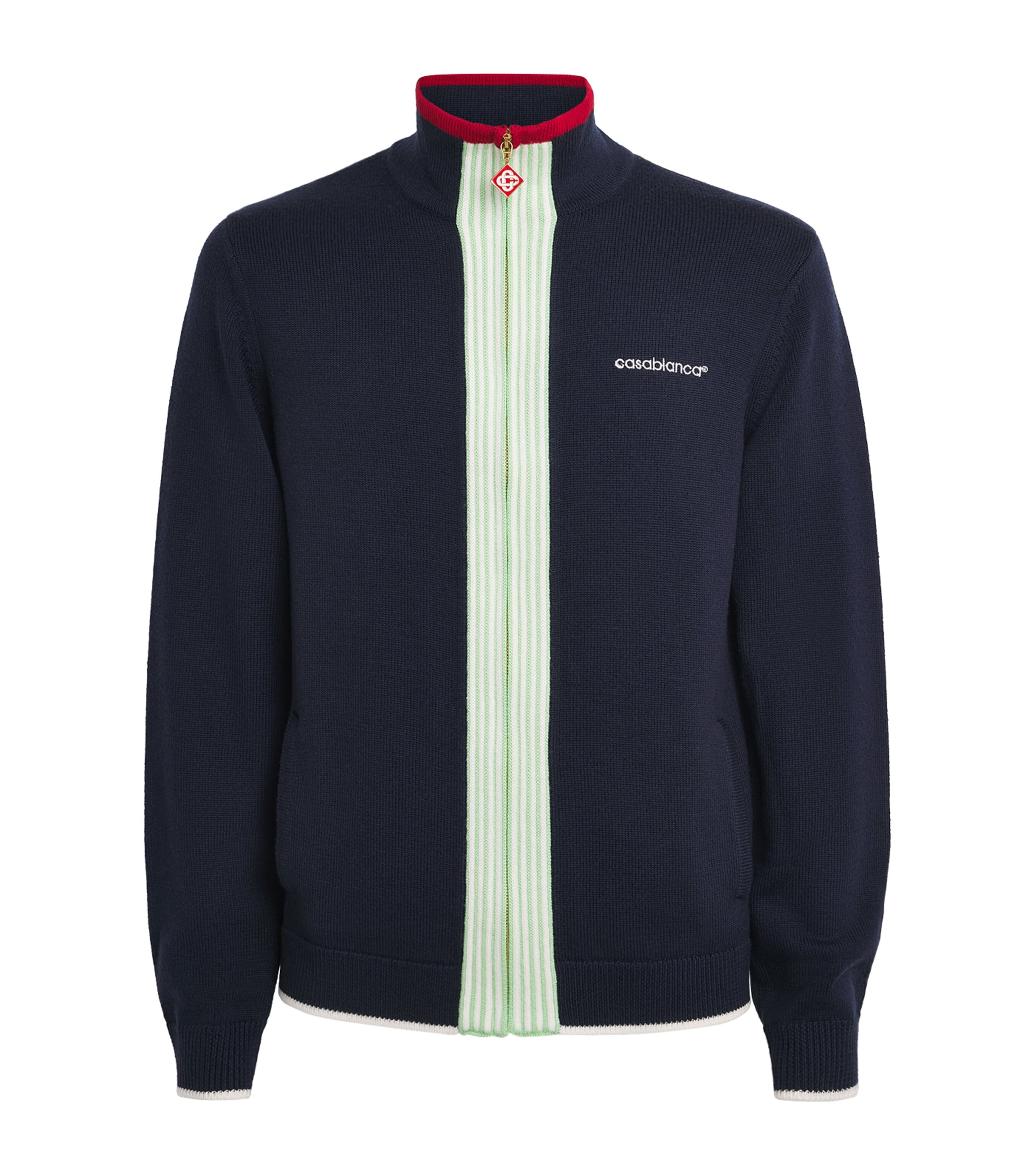 Casablanca Mens Merino Track Jacket Navy Image 1