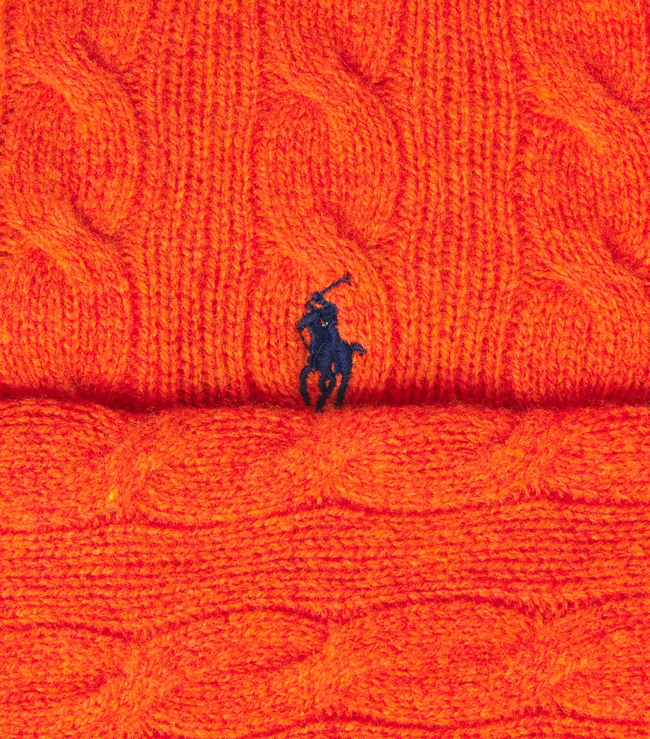 Polo Ralph Lauren Womens Wool-Cashmere Cable-Knit Sweater Orange Rust Heather Image 6