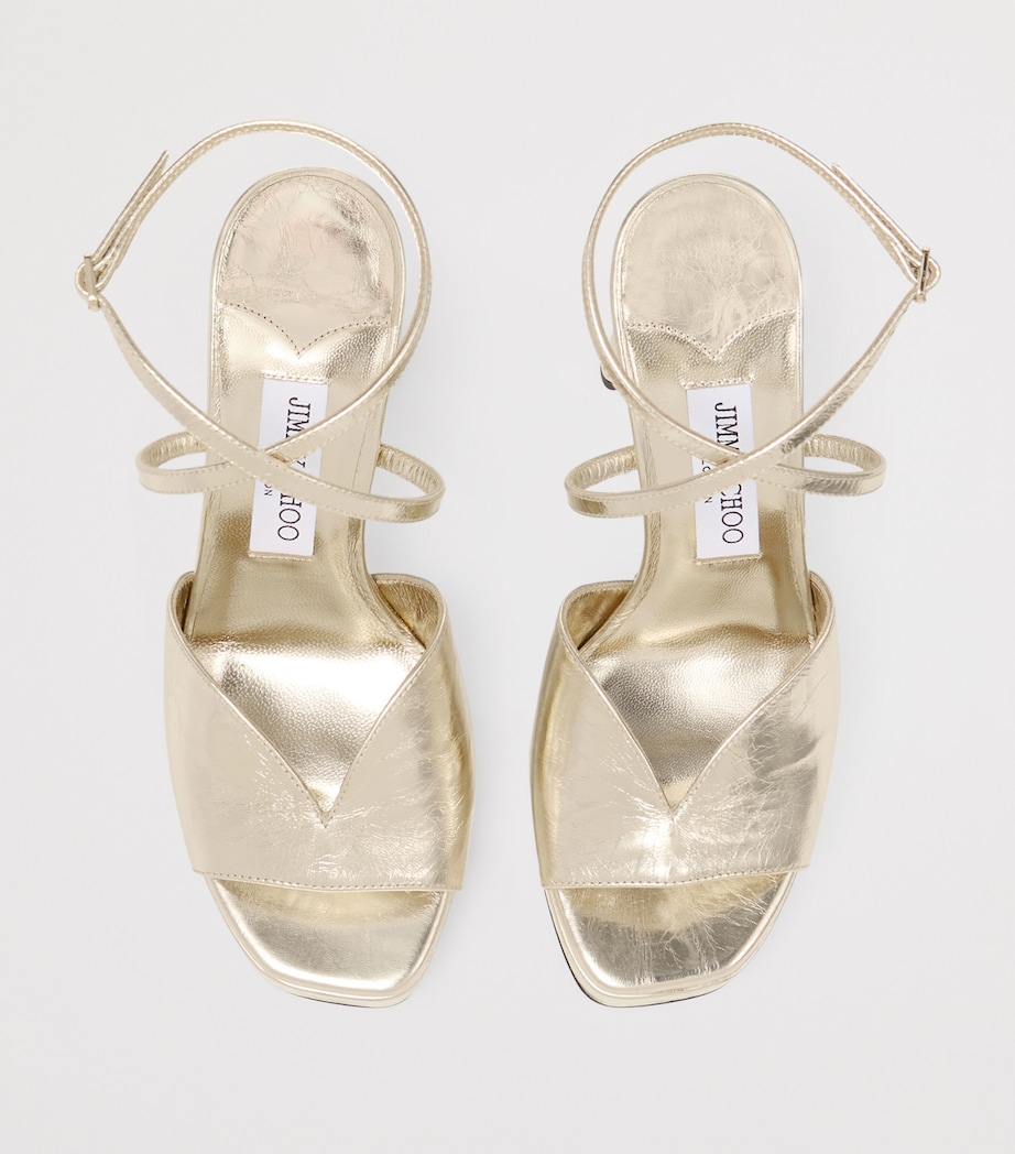 Karli 125 Metallic Leather Platform Sandals GOLD Image 2