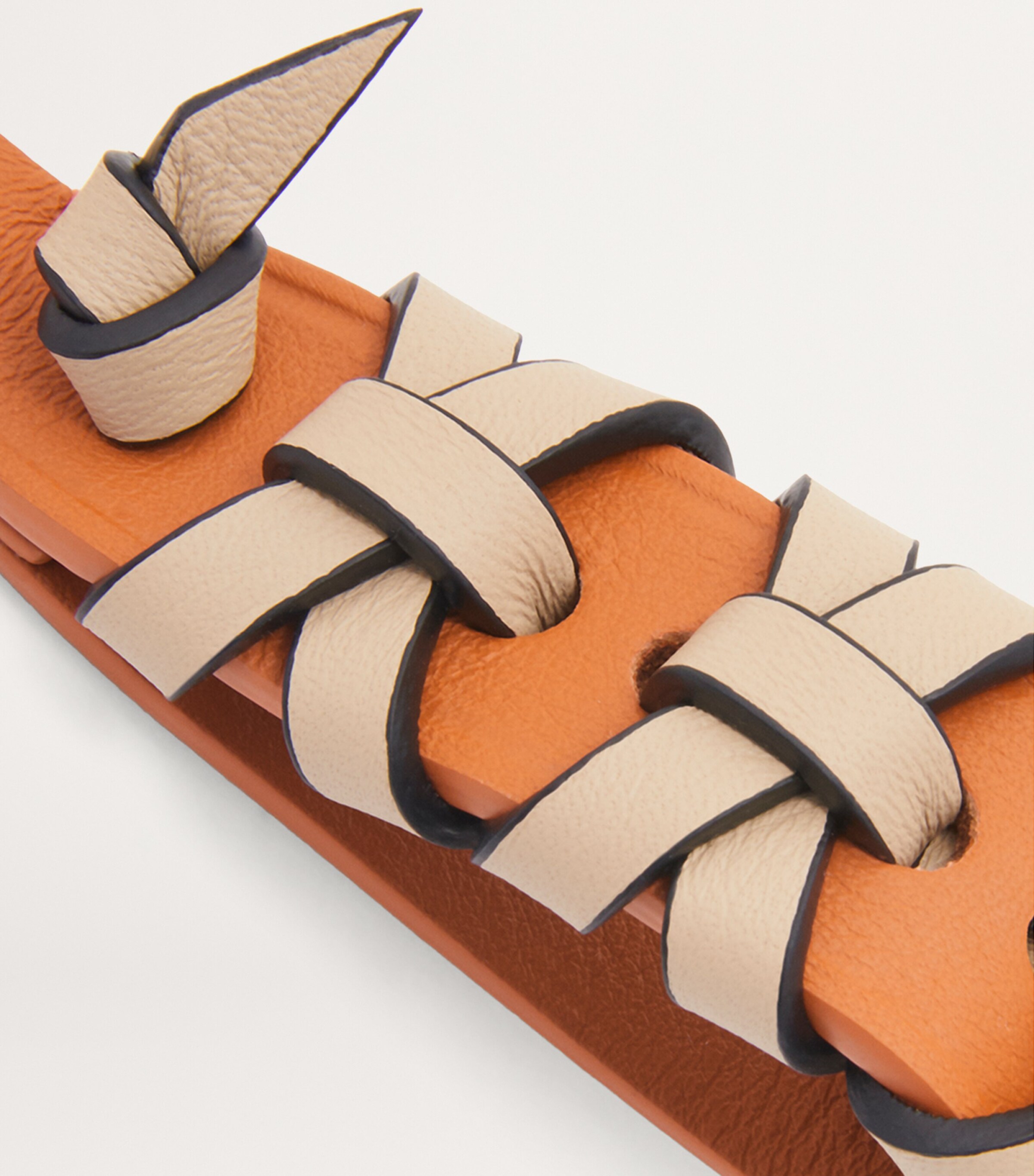 Leather Braided Cross Keychain MAPLE/PAPERCRAFT Image 3