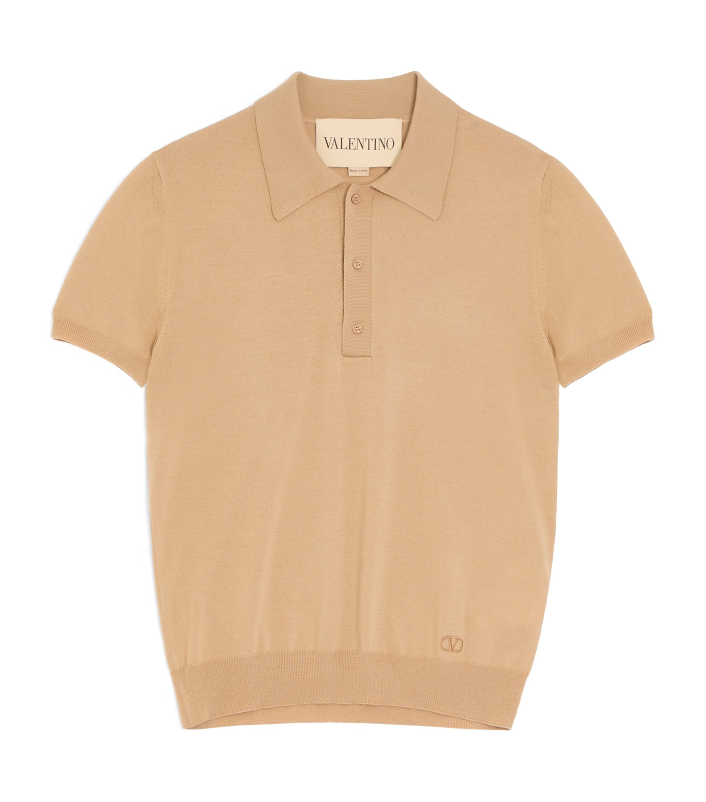 Valentino Garavani Mens Wool VLogo Polo Shirt Image 1