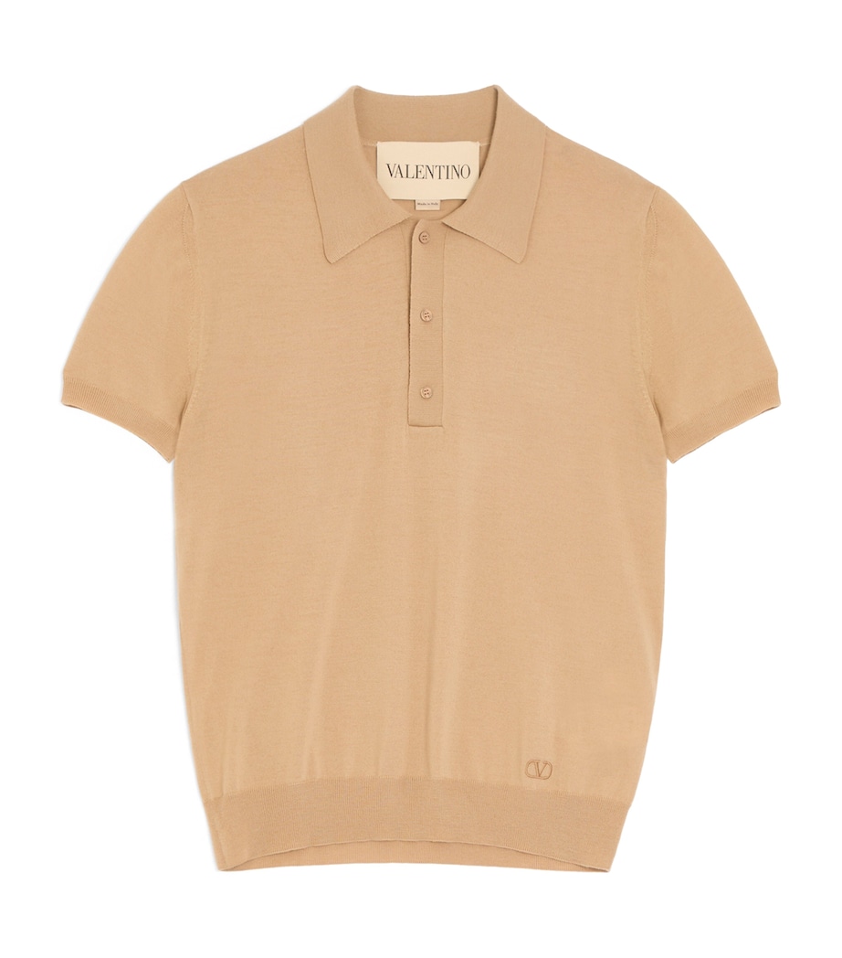 Valentino Garavani Mens Wool VLogo Polo Shirt Image 1