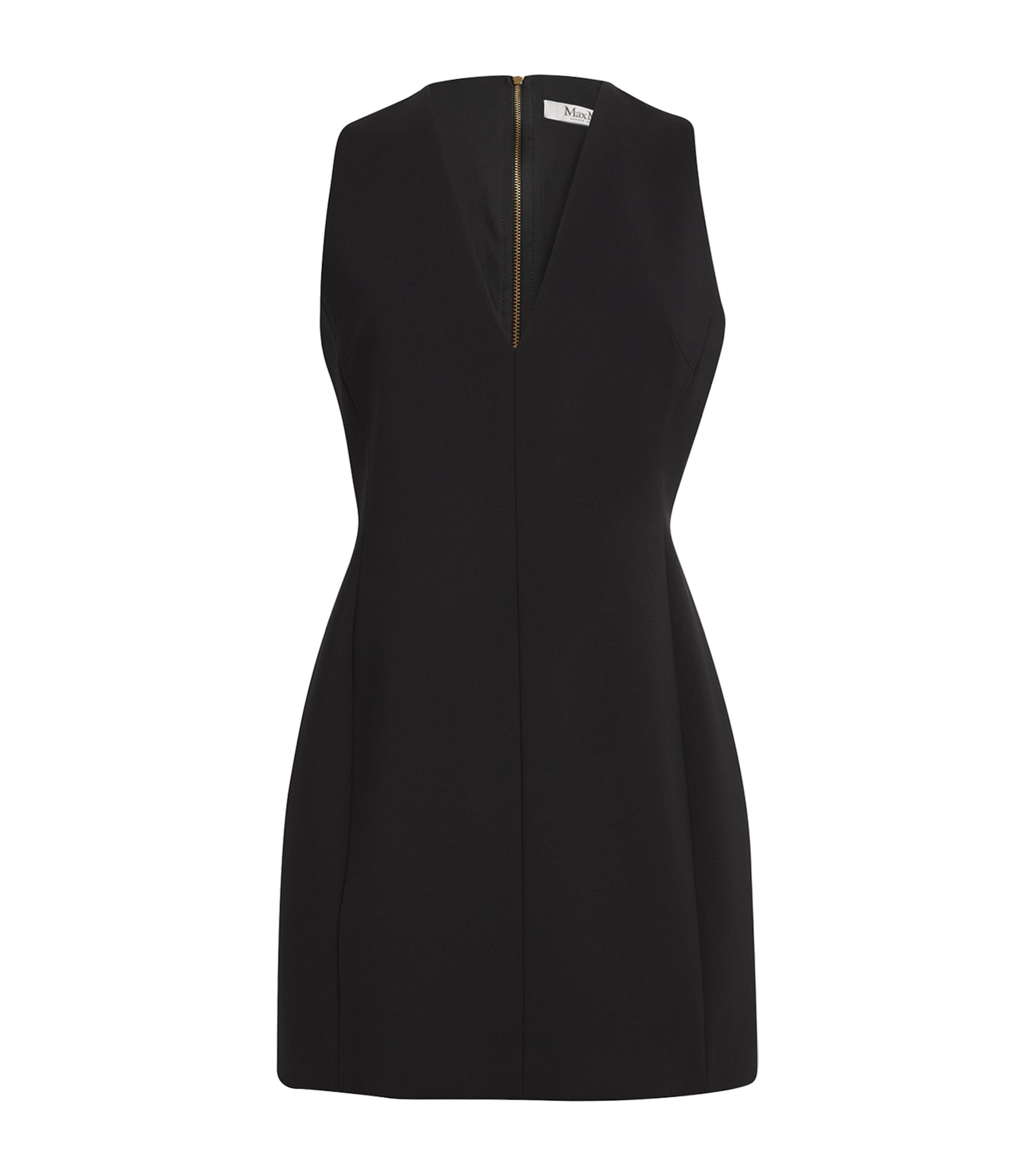 Max Mara Stretch-virgin Wool Mini Dress In Black