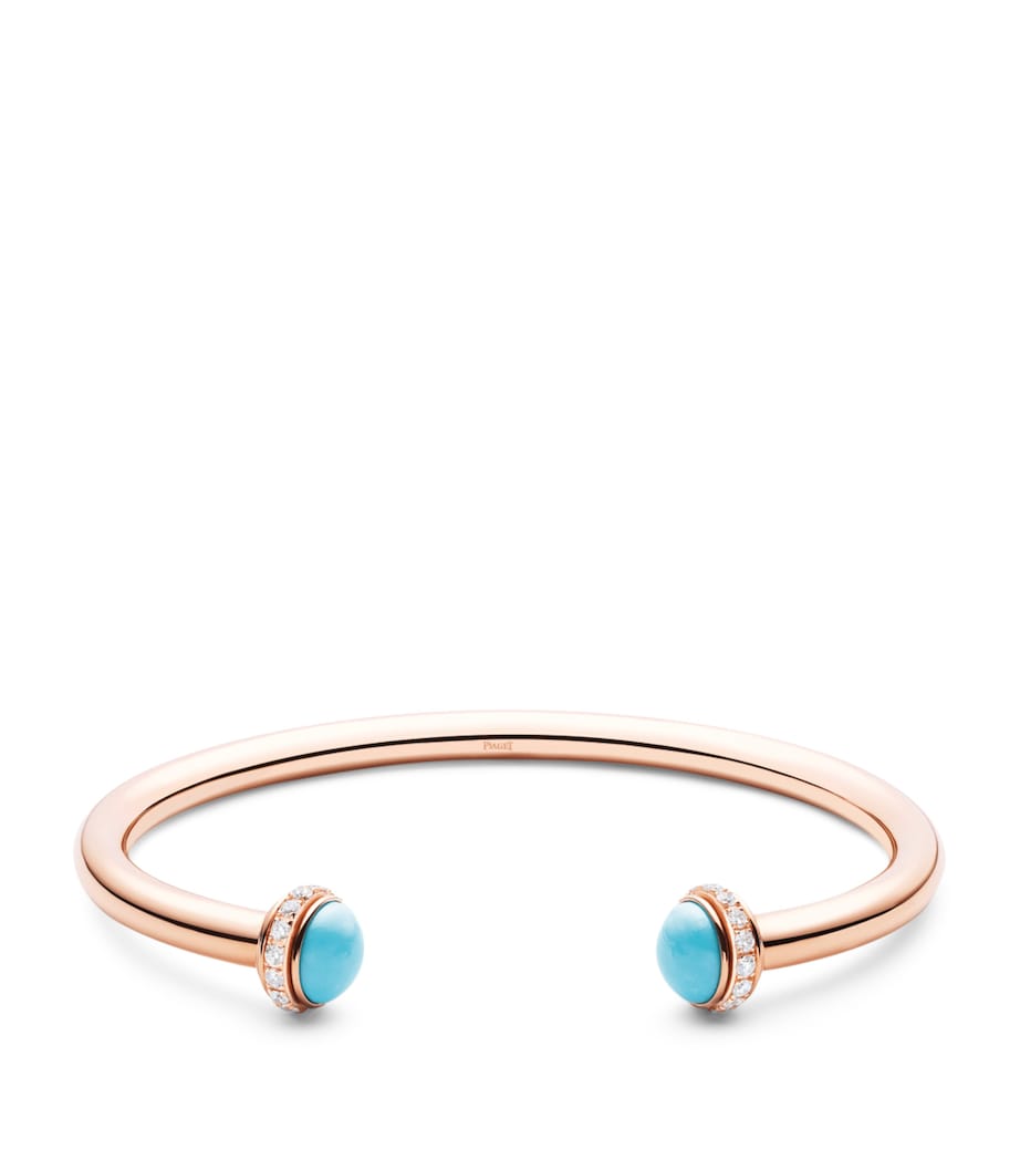 Rose Gold, Diamond and Turquoise Possession Bangle TURQUOISE Image 1