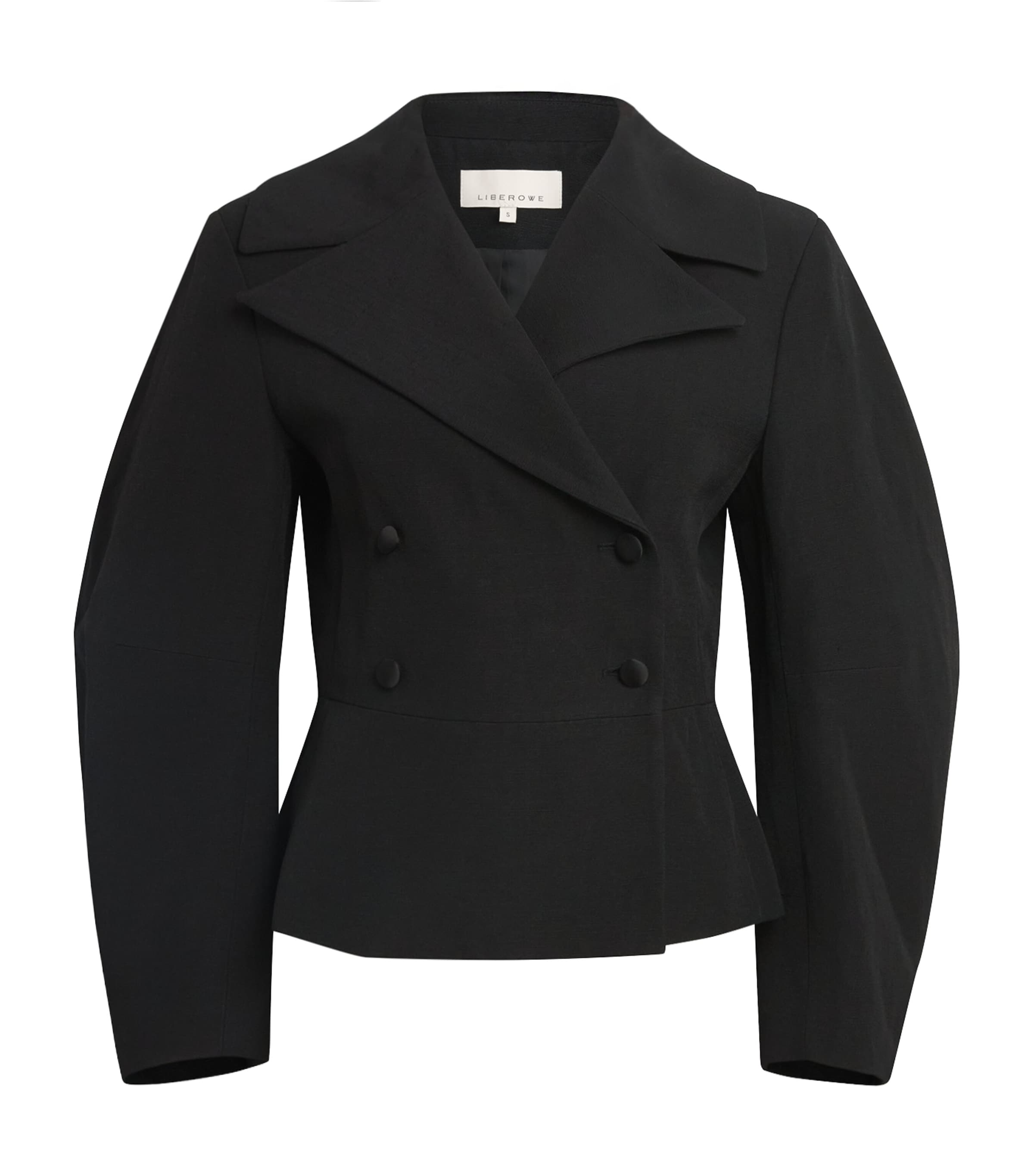 Liberowe Womens Linen-Blend Jiani Jacket Black Image 1