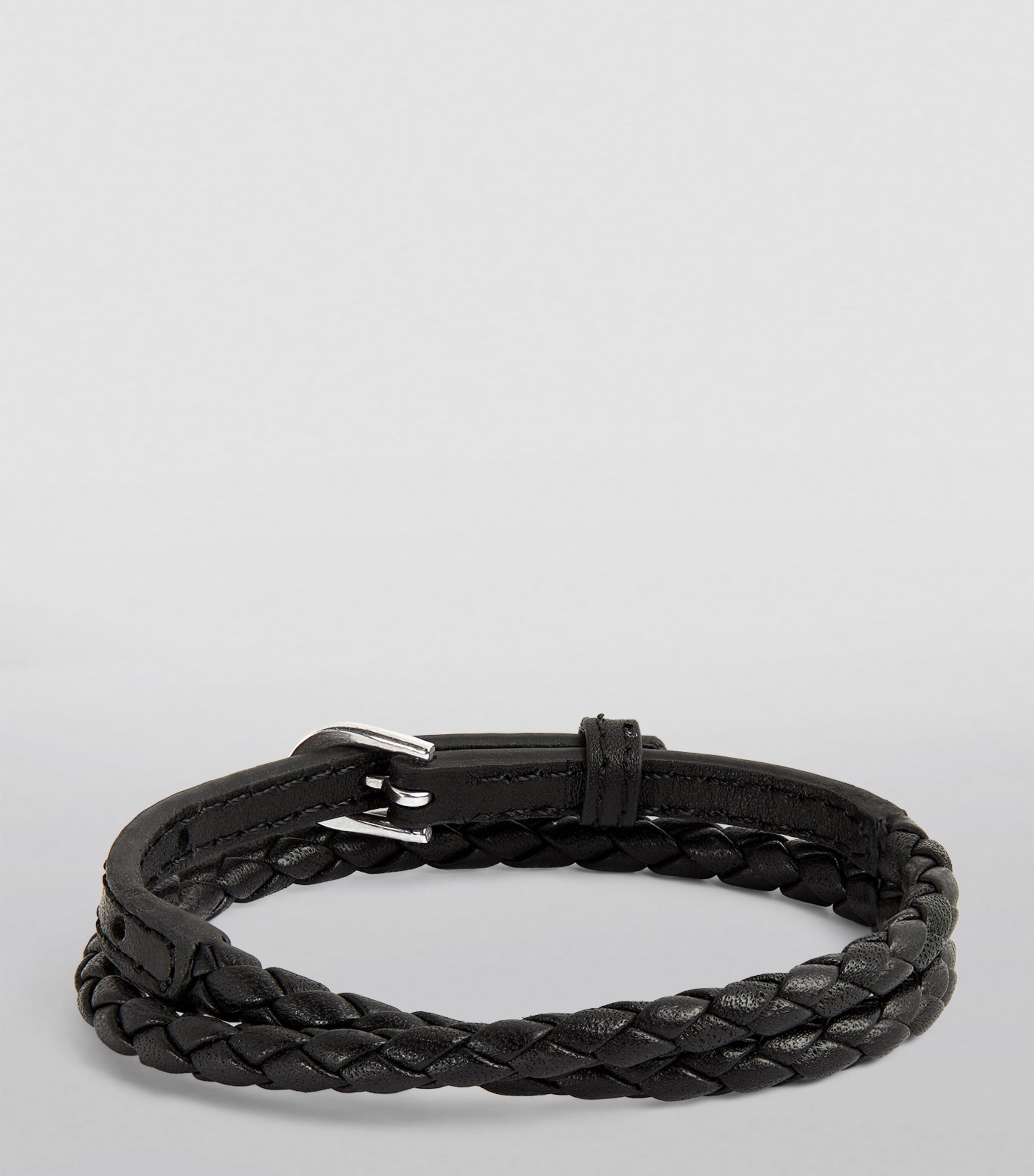 Nialaya Jewelry Black Leather Buckle Bracelet Harrods NL