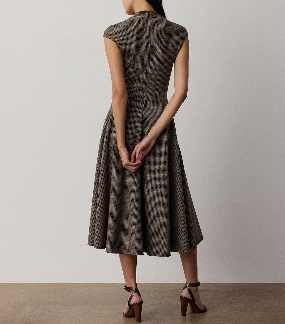Ralph Lauren Collection Womens Wool-Silk Tweed Maisey Midi Dress Porcini/honey Multi Image 5