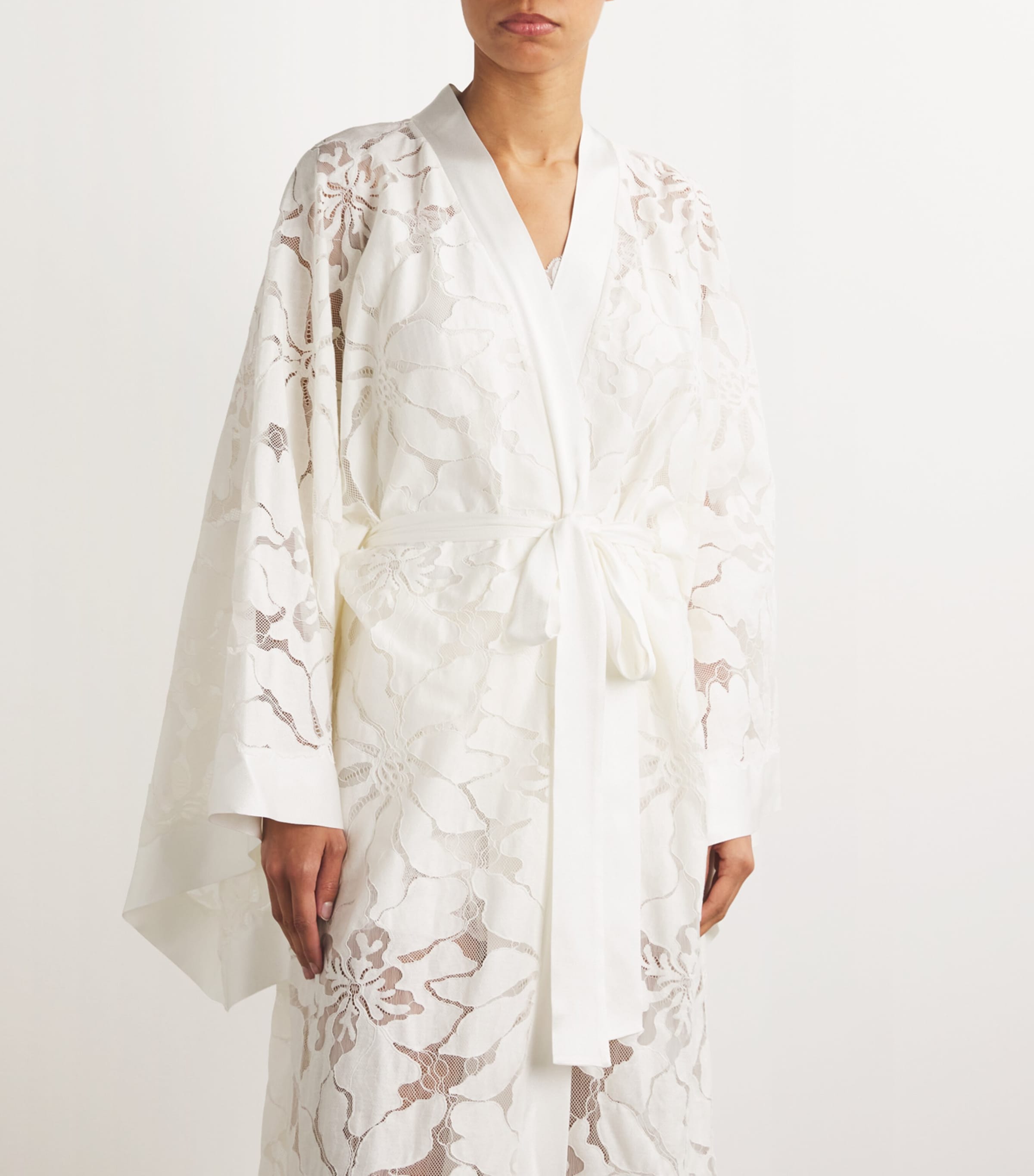 Bocan Womens Floral Bellis Robe Off White Image 6